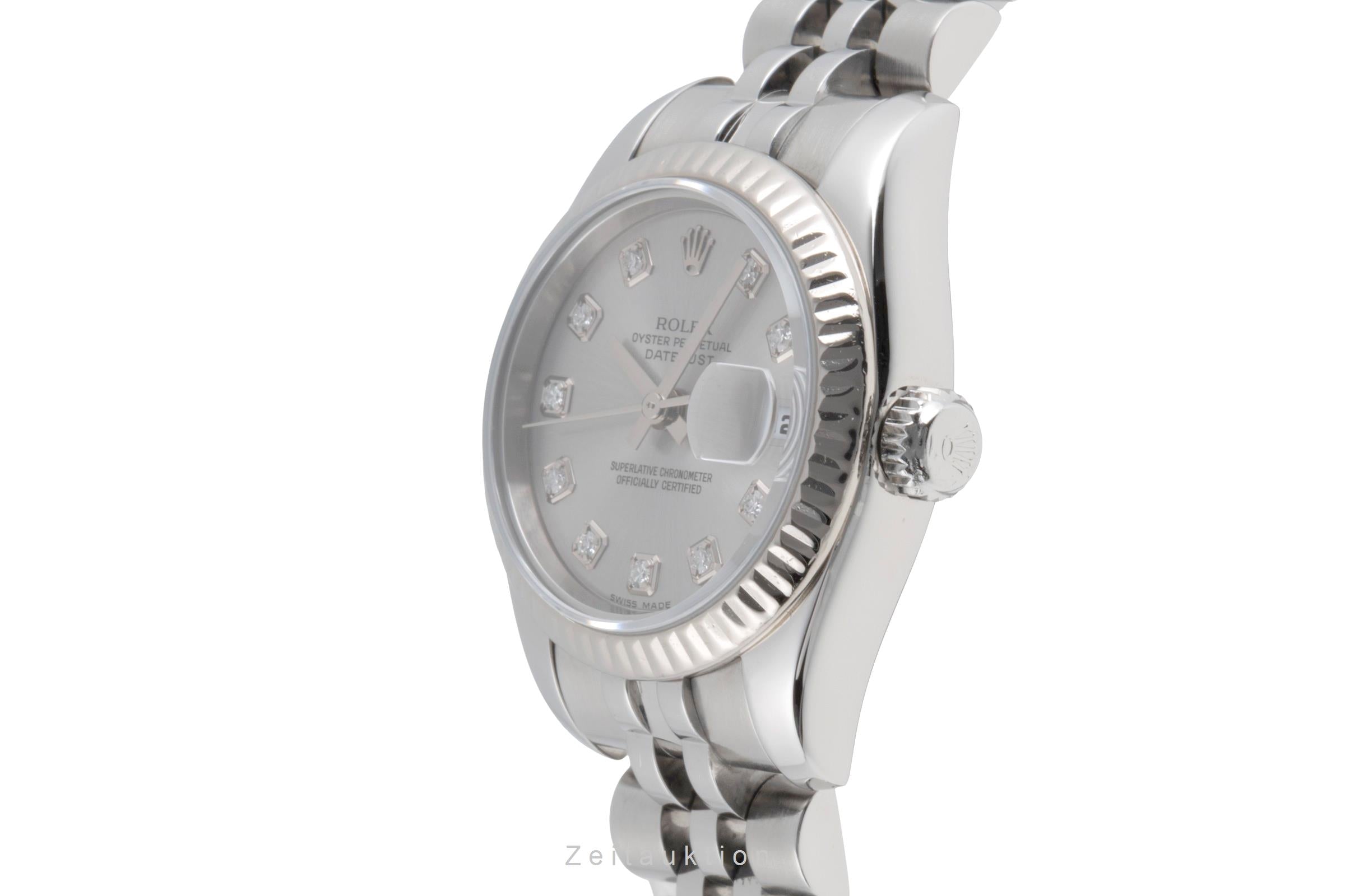 Rolex Lady Datejust 26 Diamanten Stahl / Weissgold Automatik Damenuhr 179174 B&P [2503046]