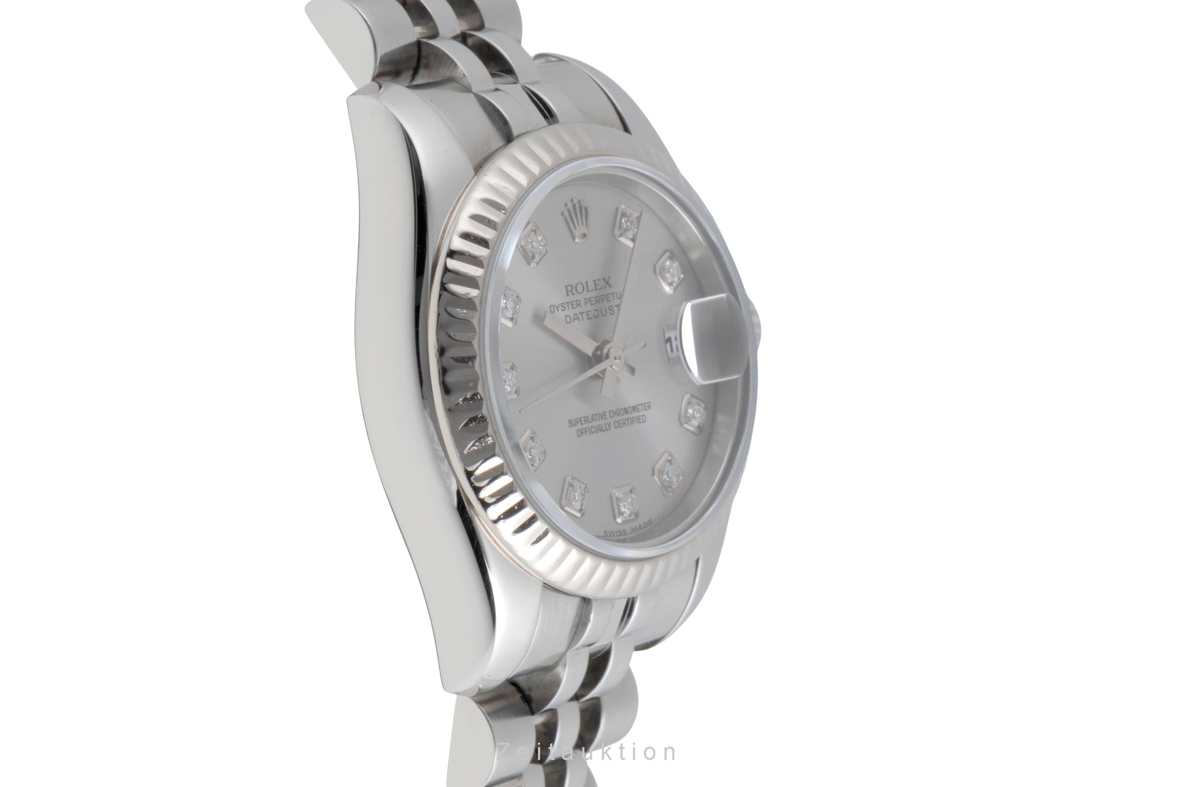 Rolex Lady Datejust 26 Diamanten Stahl / Weissgold Automatik Damenuhr 179174 B&P [2503046]