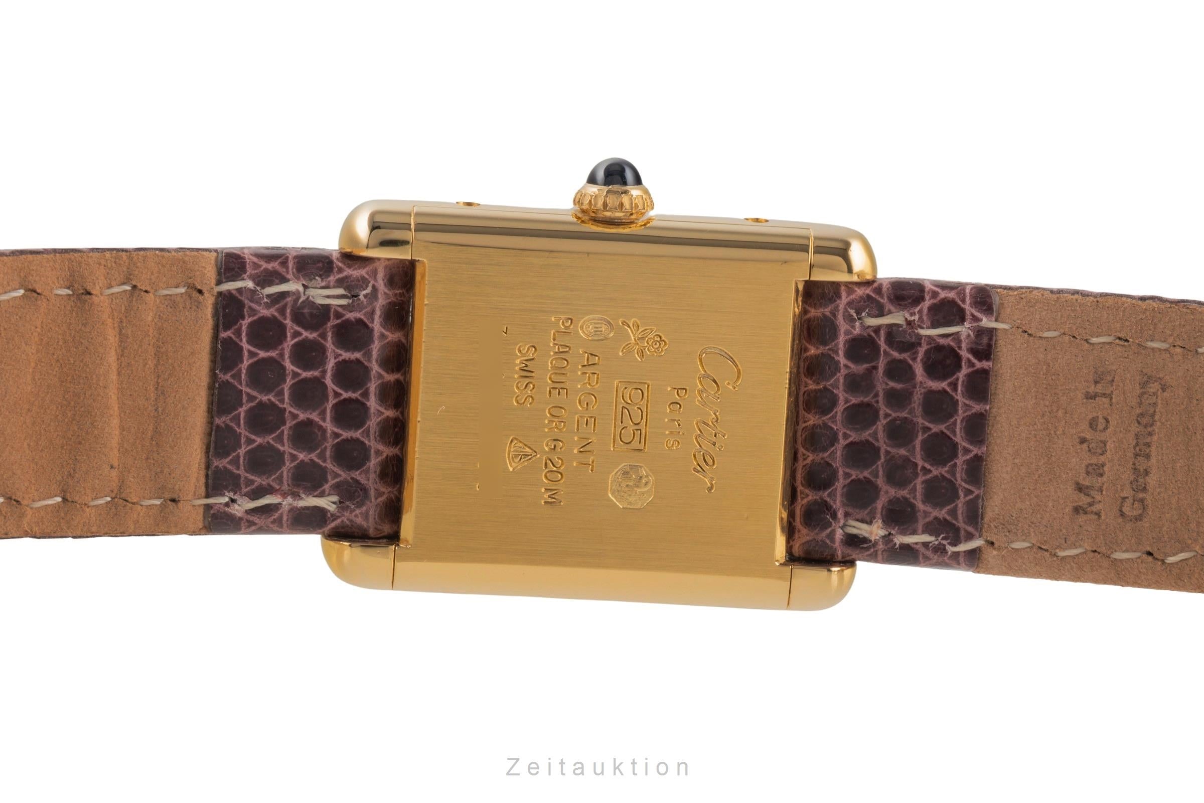 Cartier Tank must de Cartier PM 925 Silber vergoldet Handaufzug Damenuhr Ref. 3 [2503074]