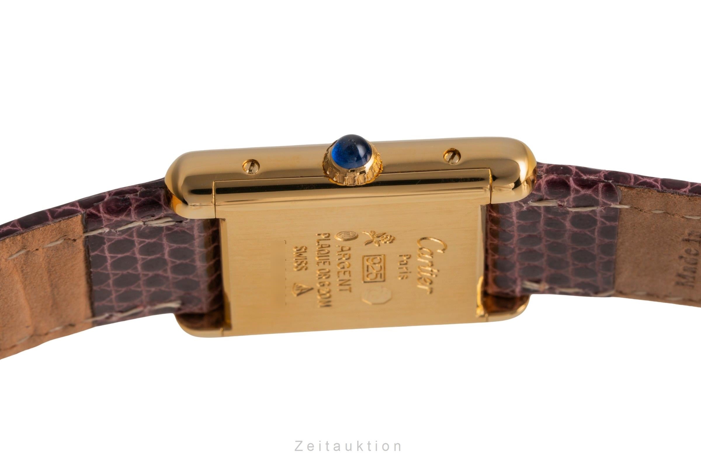 Cartier Tank must de Cartier PM 925 Silber vergoldet Handaufzug Damenuhr Ref. 3 [2503074]