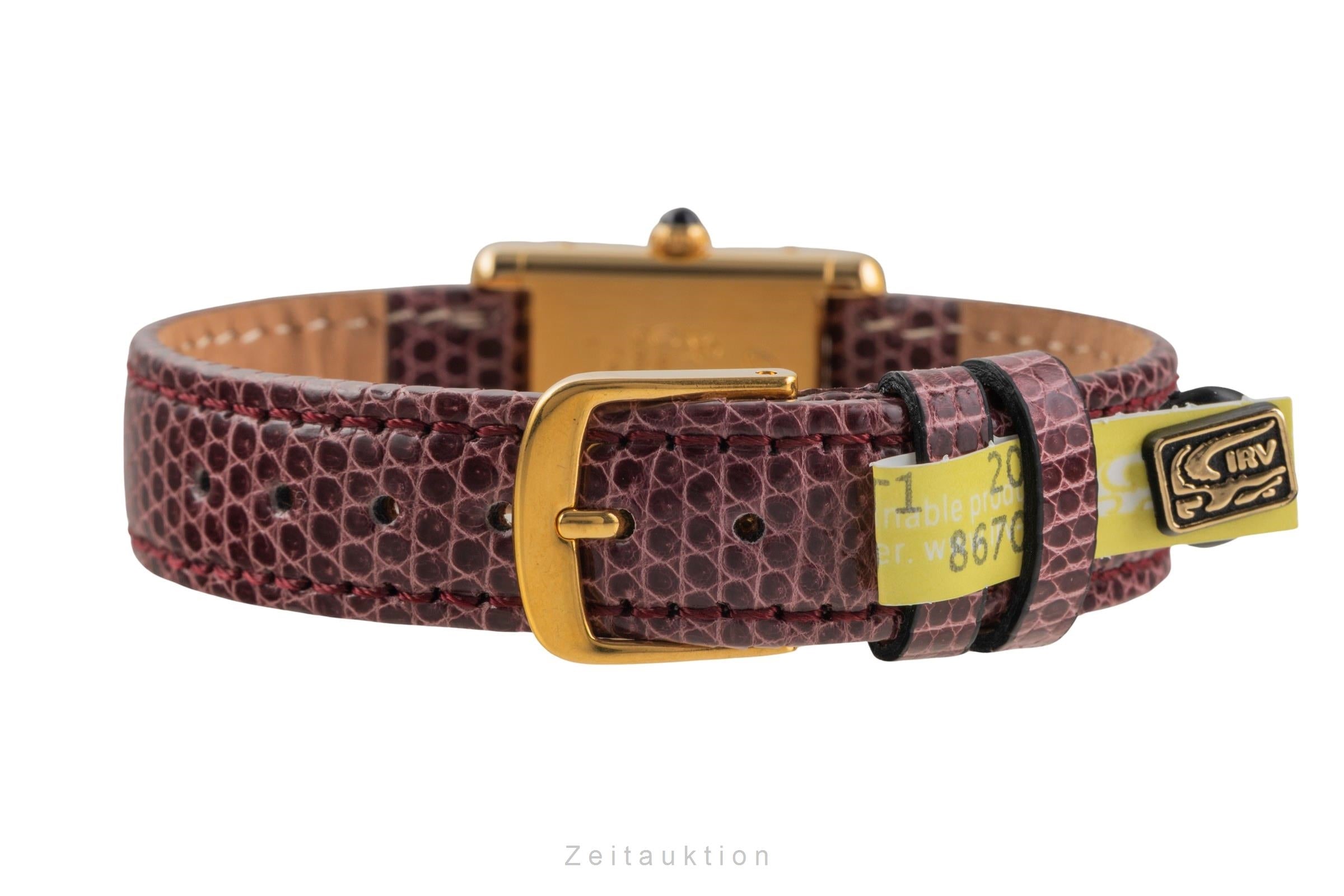 Cartier Tank must de Cartier PM 925 Silber vergoldet Handaufzug Damenuhr Ref. 3 [2503074]