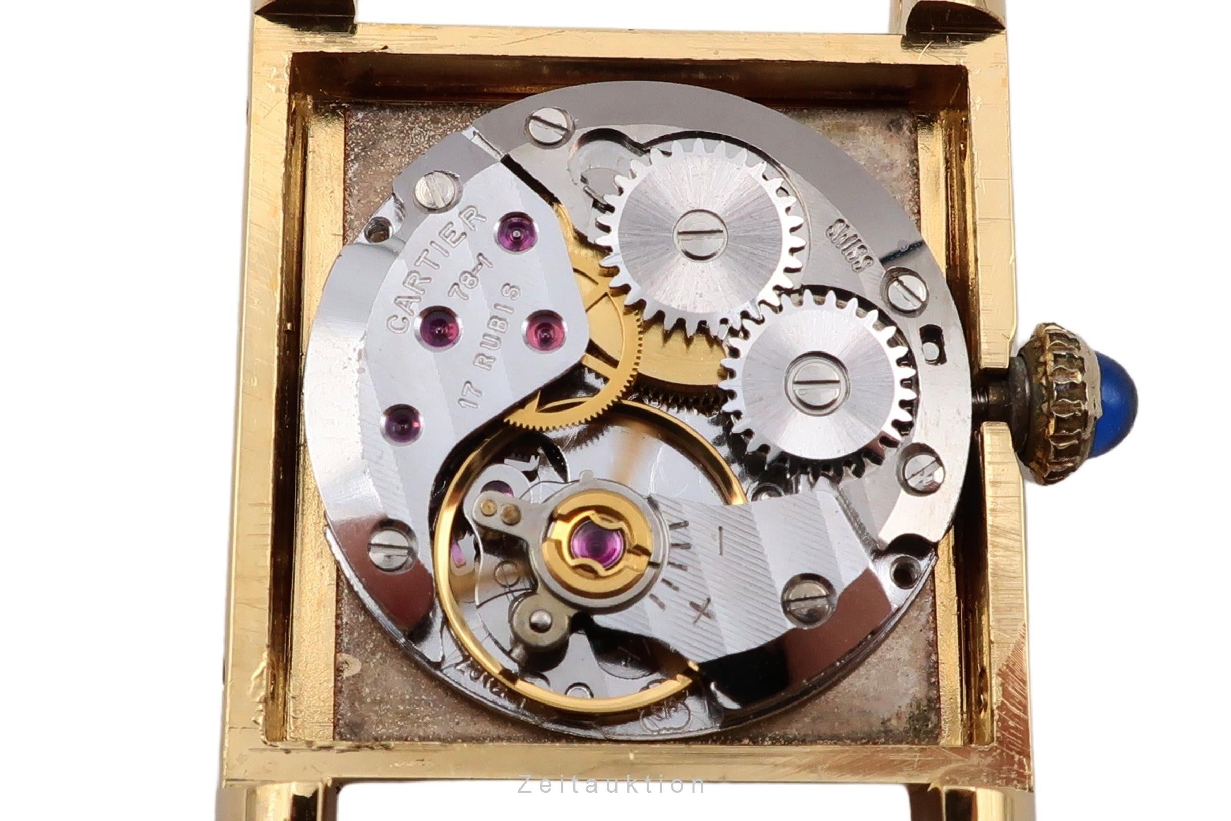 Cartier Tank must de Cartier PM 925 Silber vergoldet Handaufzug Damenuhr Ref. 3 [2503074]