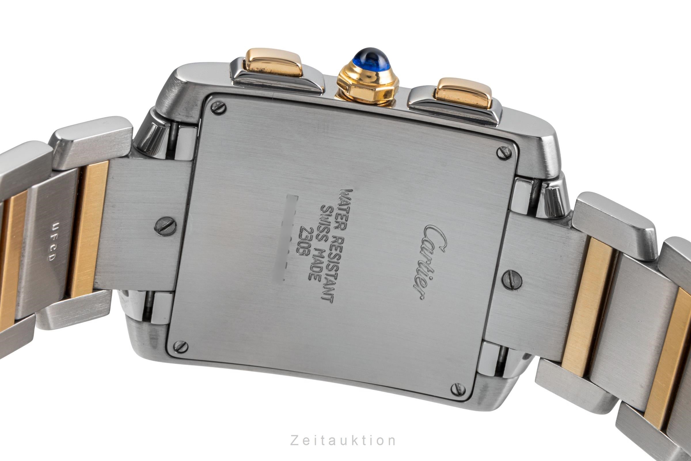 Cartier Tank Francaise Stahl / Gold Chronoflex Chronograph Ref. W51004Q Papiere [2503097]