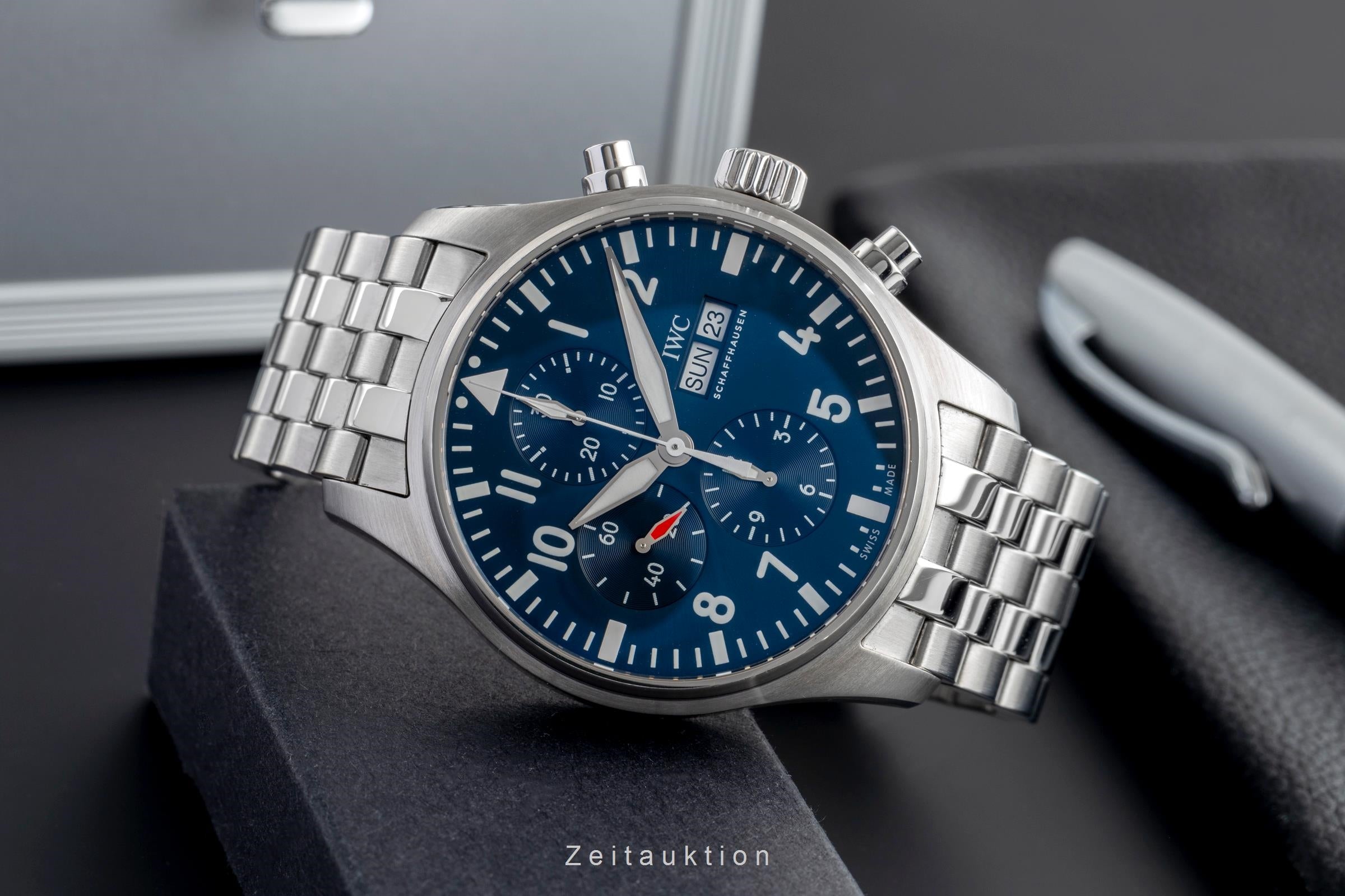 IWC Fliegerchronograph cronografo acciaio automatismo orologio da uomo IW377717 LP: 8800EUR  [2503099]