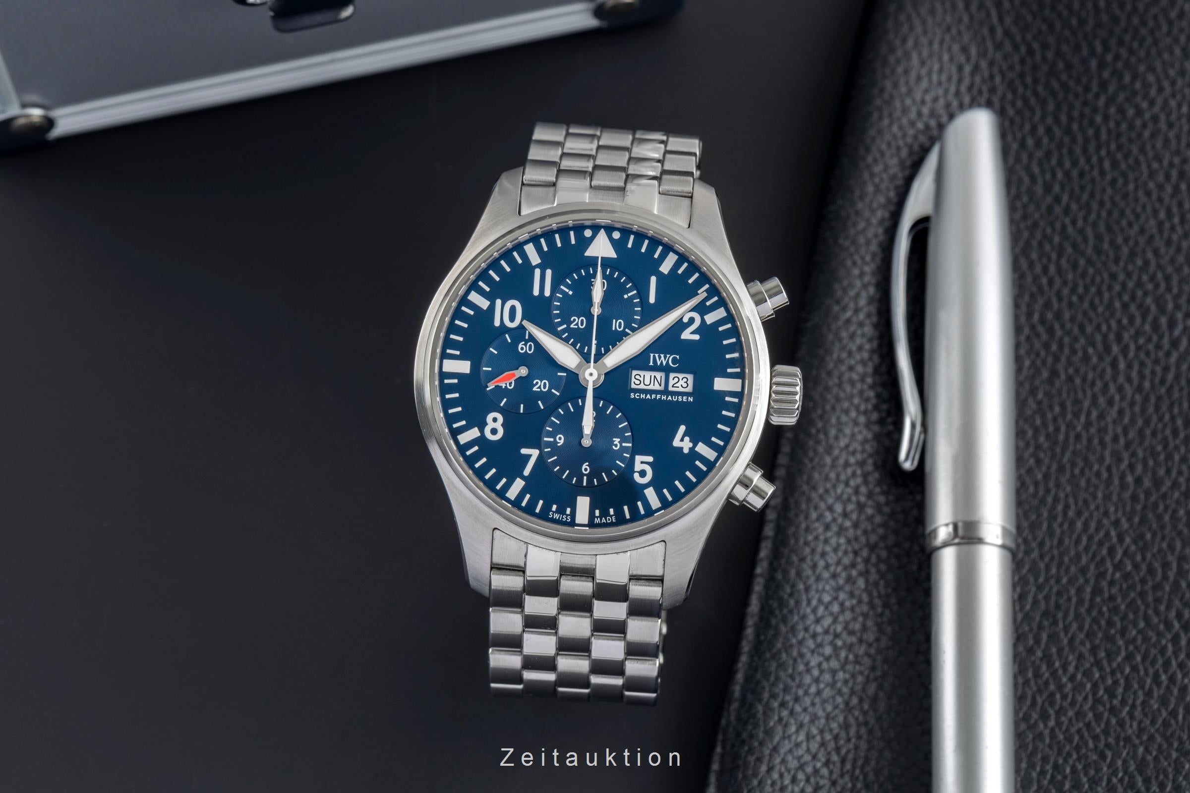 IWC Fliegerchronograph cronografo acciaio automatismo orologio da uomo IW377717 LP: 8800EUR  [2503099]
