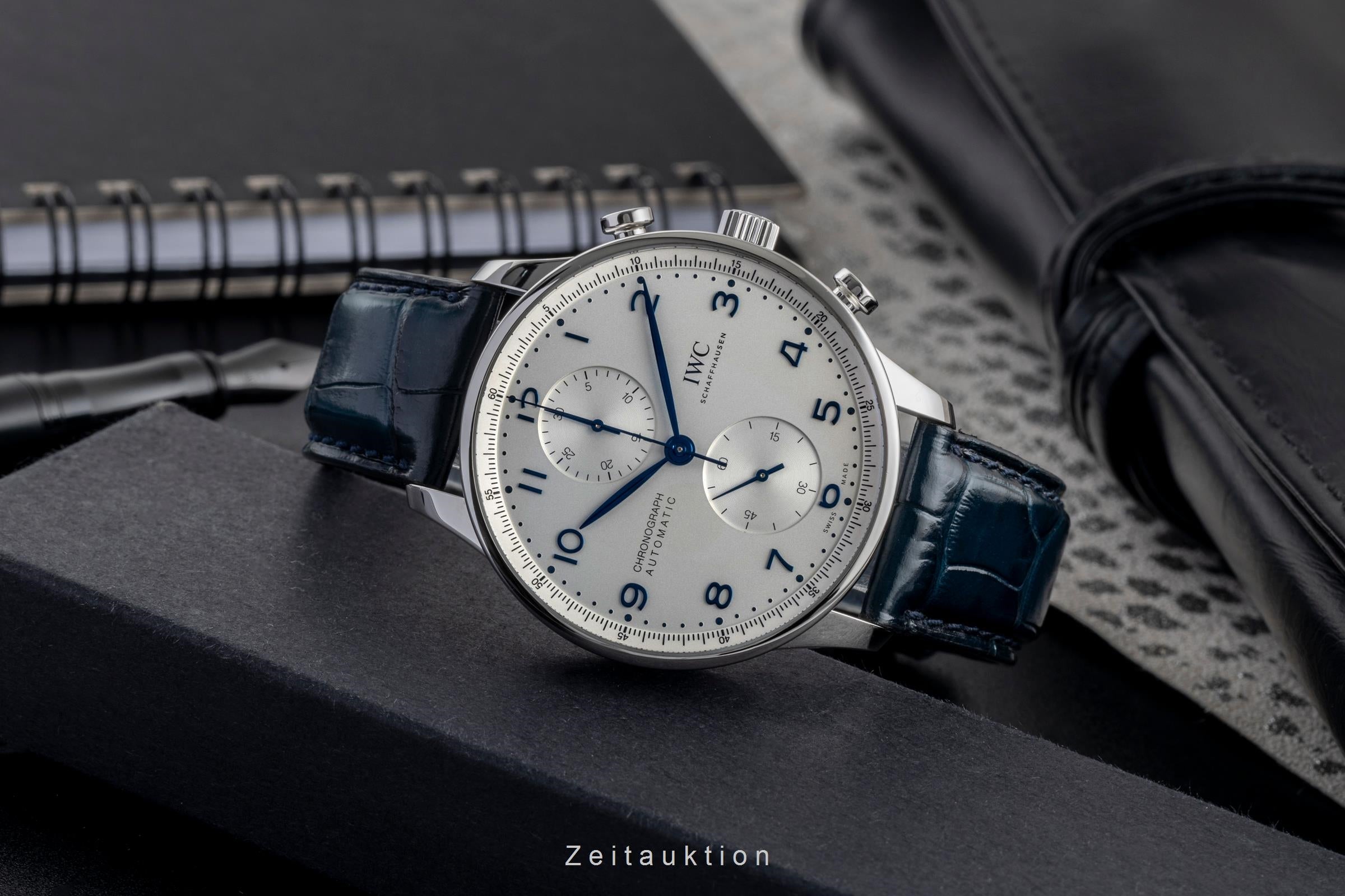 IWC Portugieser chronographe acier automatique montre pour hommes IW371605 LP: 9100EUR  [2503100]