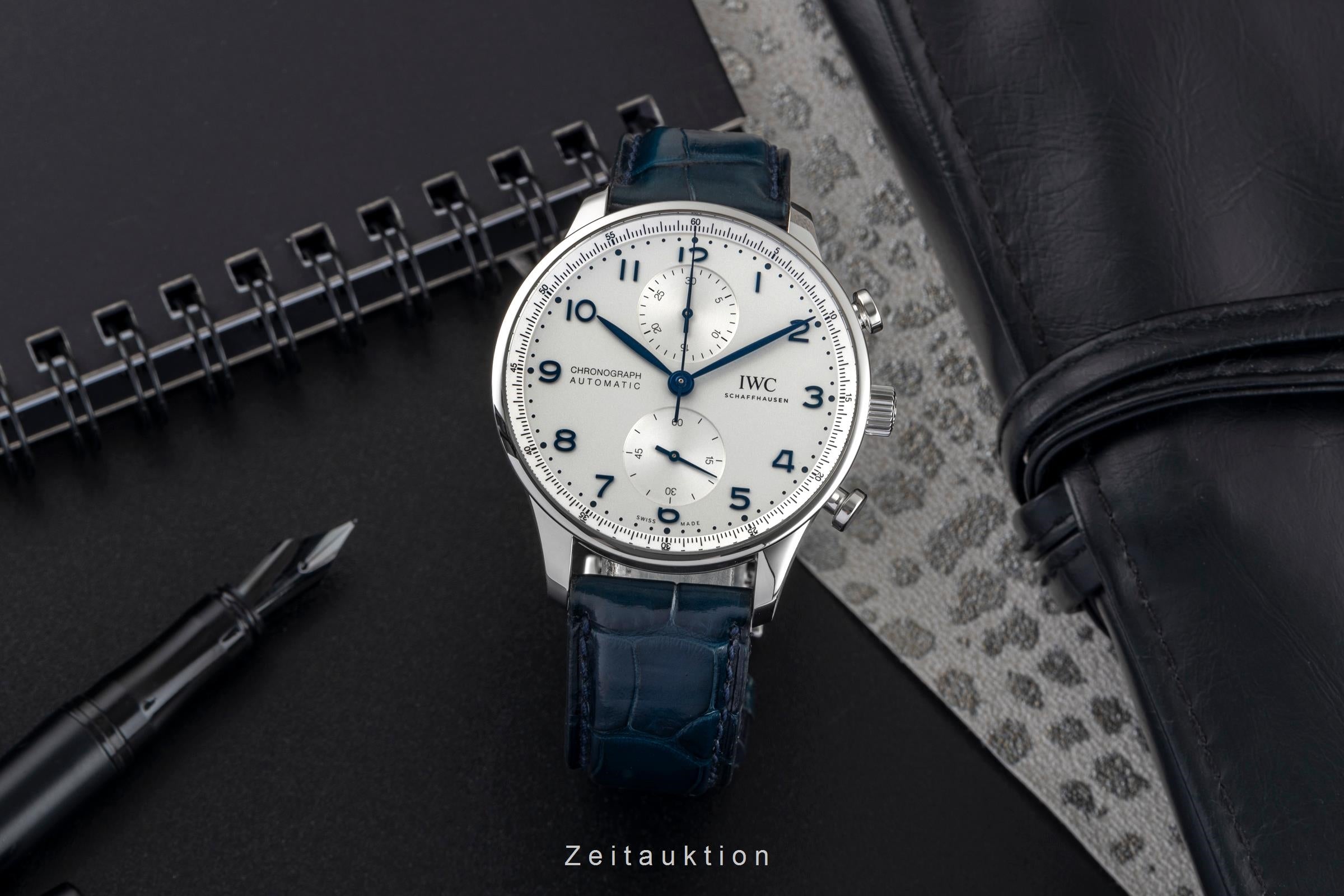 IWC Portugieser chronographe acier automatique montre pour hommes IW371605 LP: 9100EUR  [2503100]