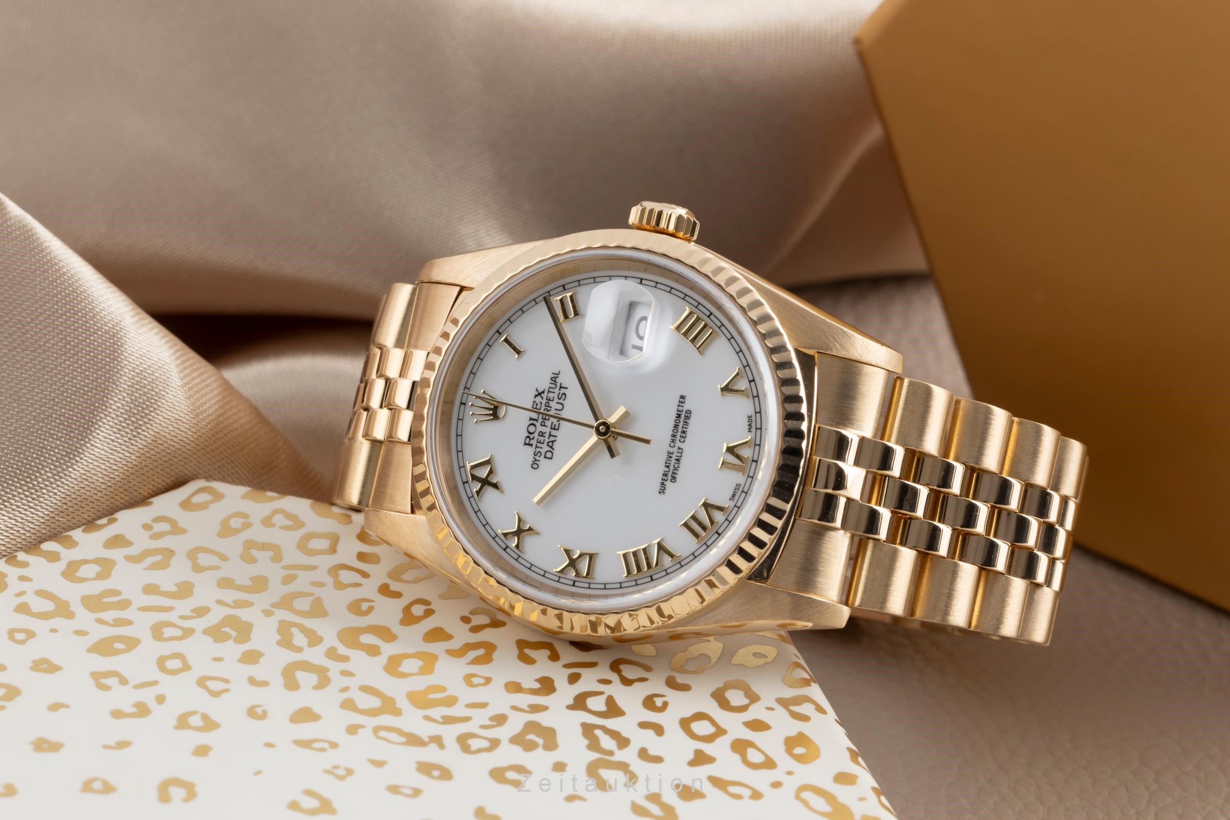 Rolex Datejust 36 18K (0,750) Gold Automatik Herrenuhr Ref. 16238 B&P LC 100 [2503132]