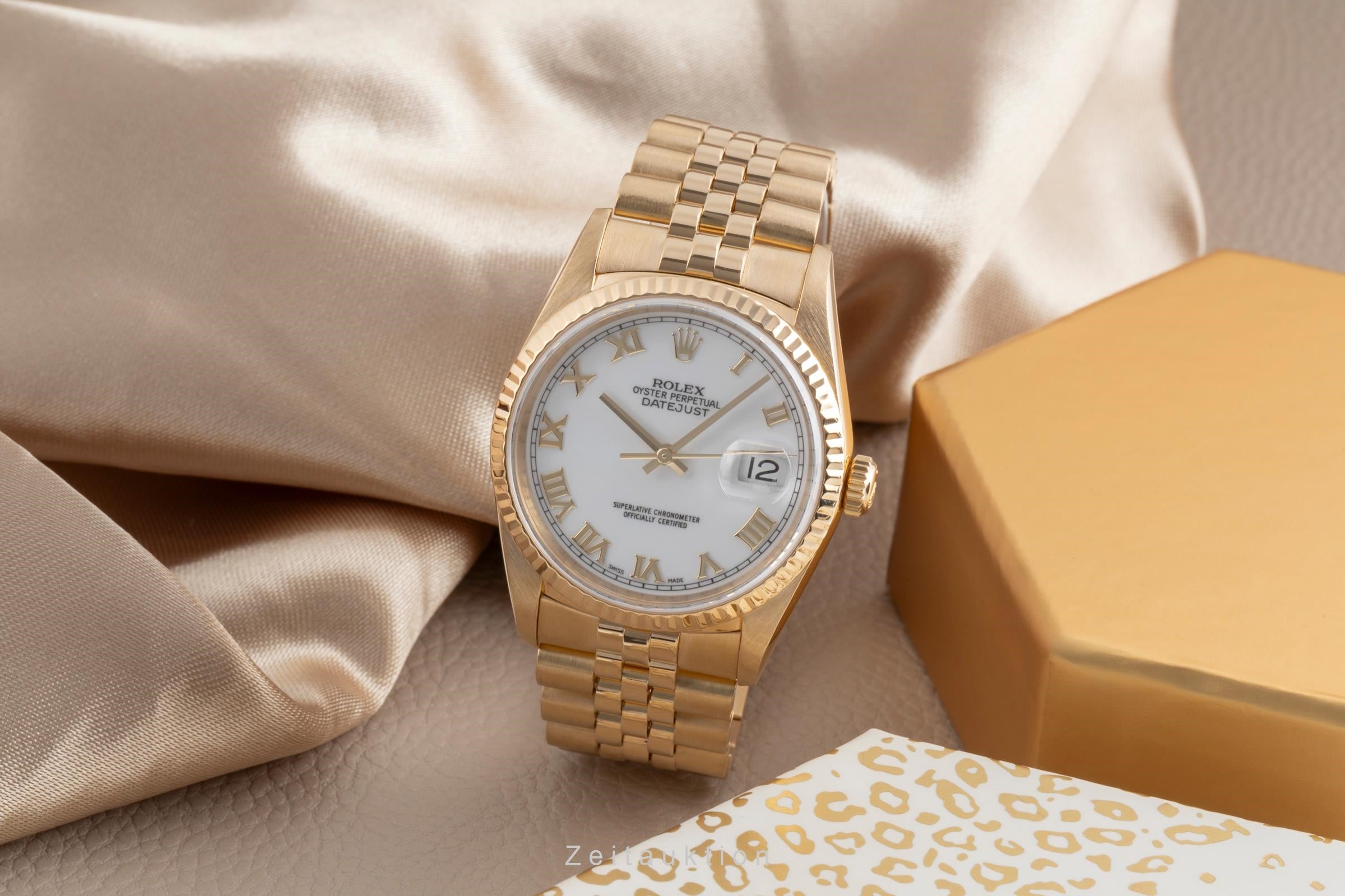 Rolex Datejust 36 18K (0,750) Gold Automatik Herrenuhr Ref. 16238 B&P LC 100 [2503132]