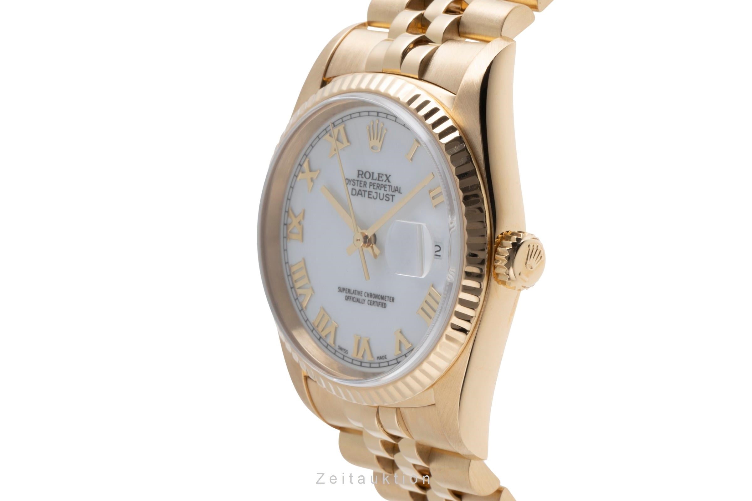 Rolex Datejust 36 18K (0,750) Gold Automatik Herrenuhr Ref. 16238 B&P LC 100 [2503132]