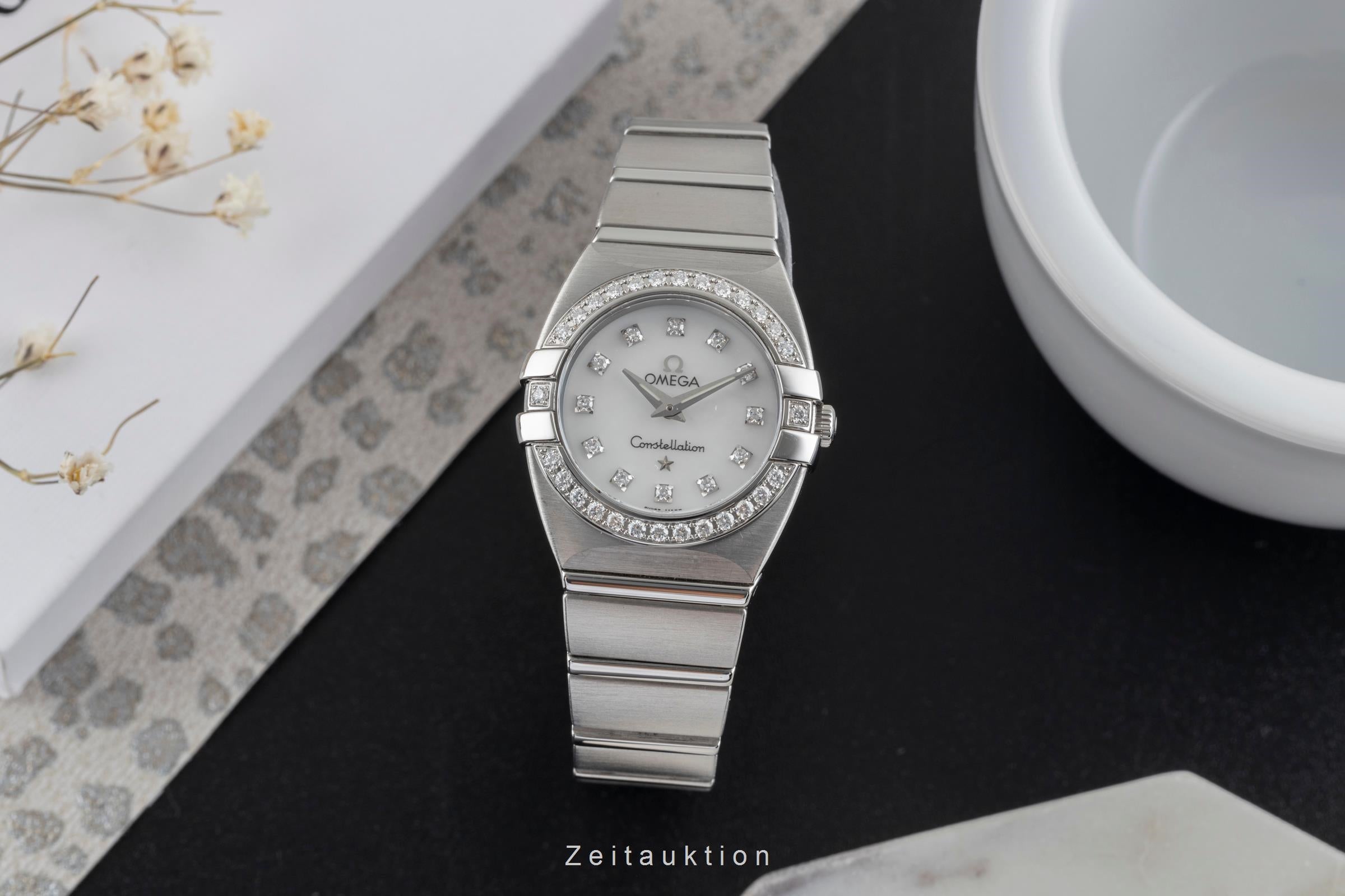 Omega Constellation Double Eagle MOP Diamanten Stahl Damenuhr Ref. 1589.75.00  [2503150]