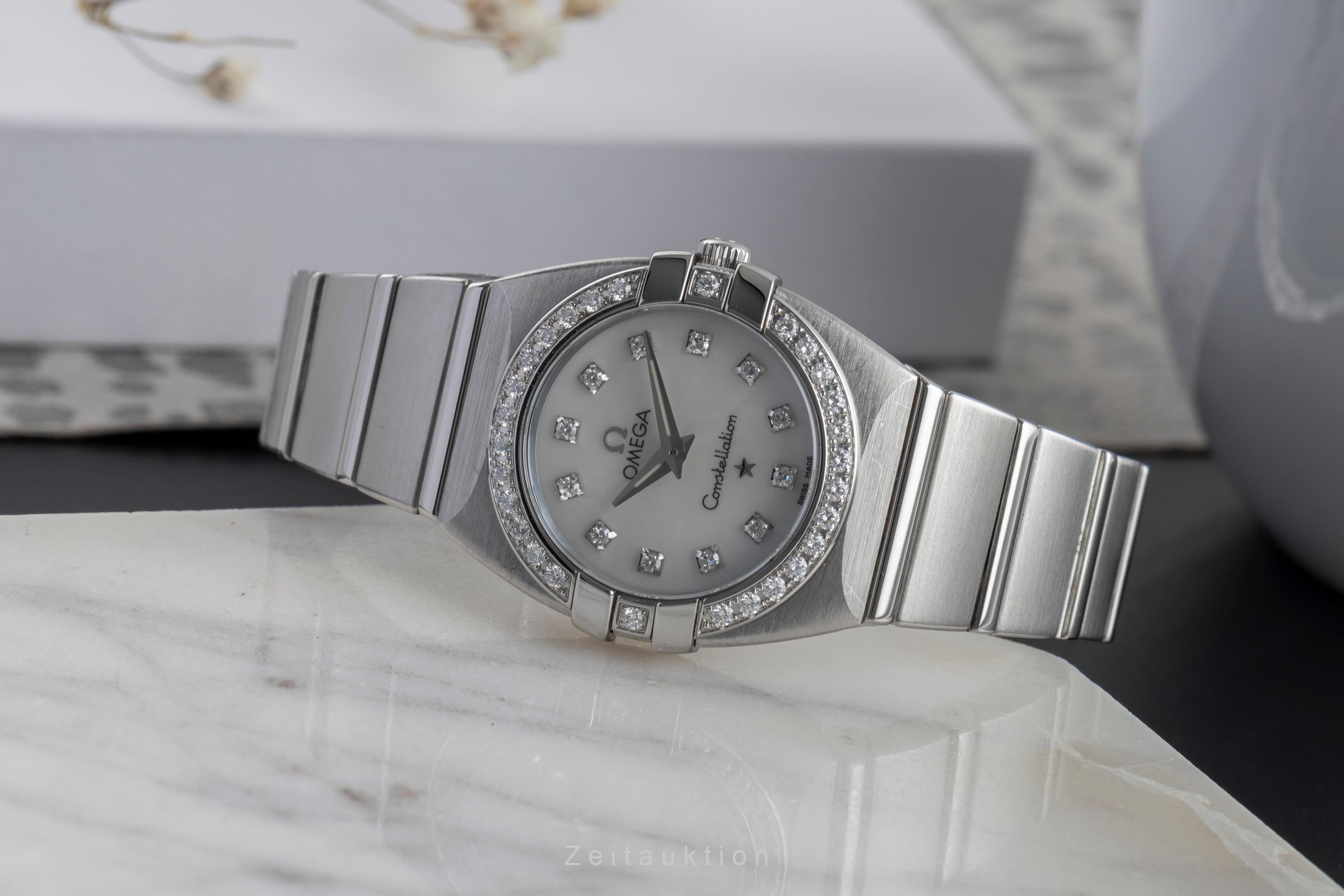 Omega Constellation Double Eagle MOP Diamanten Stahl Damenuhr Ref. 1589.75.00  [2503150]