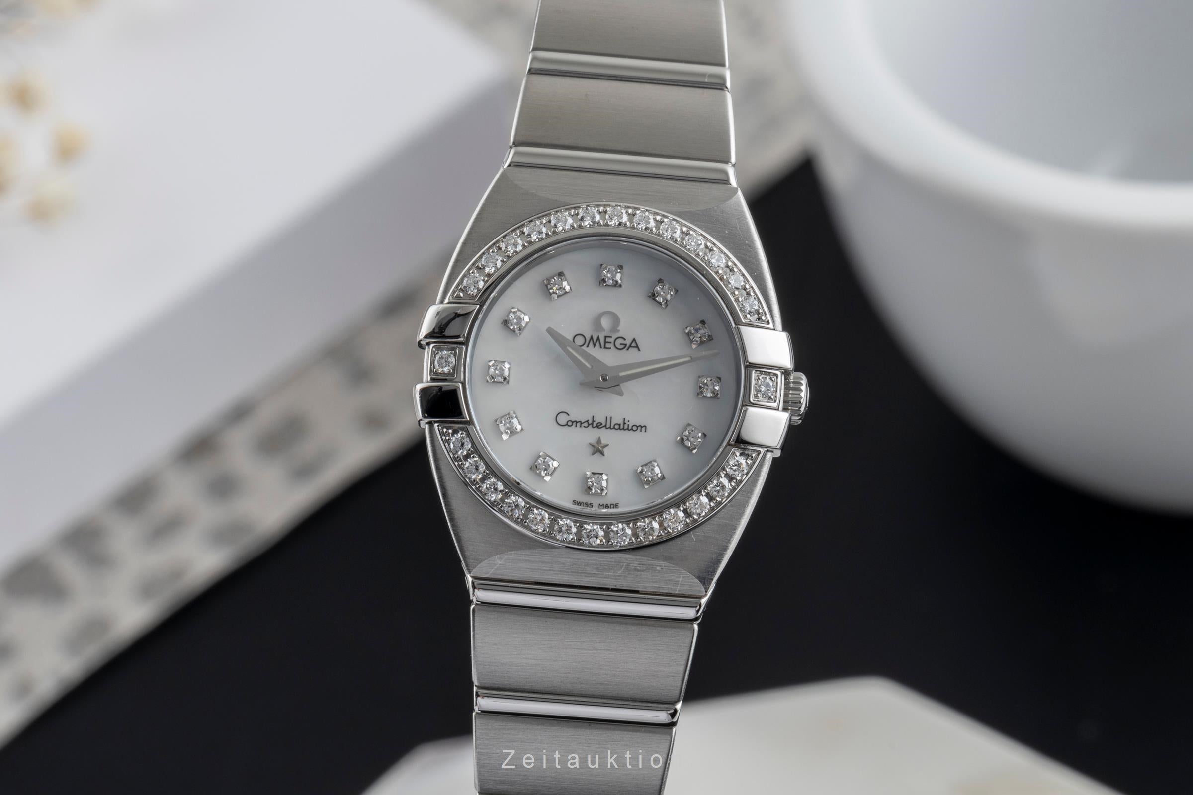 Omega Constellation Double Eagle MOP Diamanten Stahl Damenuhr Ref. 1589.75.00  [2503150]