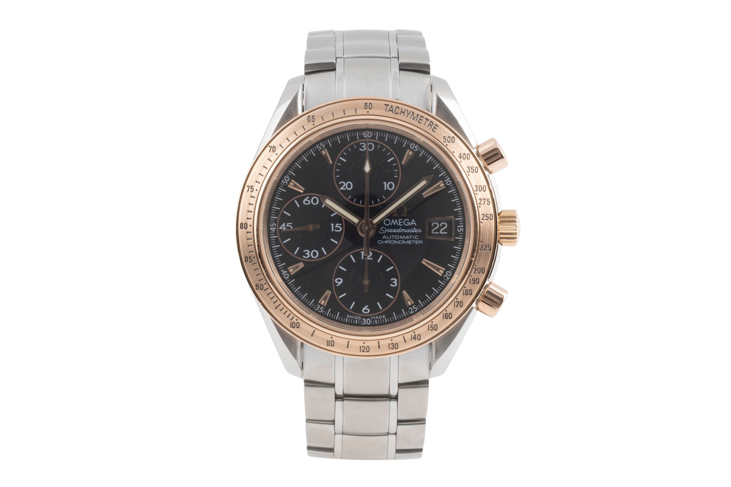 Omega Speedmaster Date chronographe acier / or  automatique montre pour hommes 323.21.40.40.01.001  [2503153]