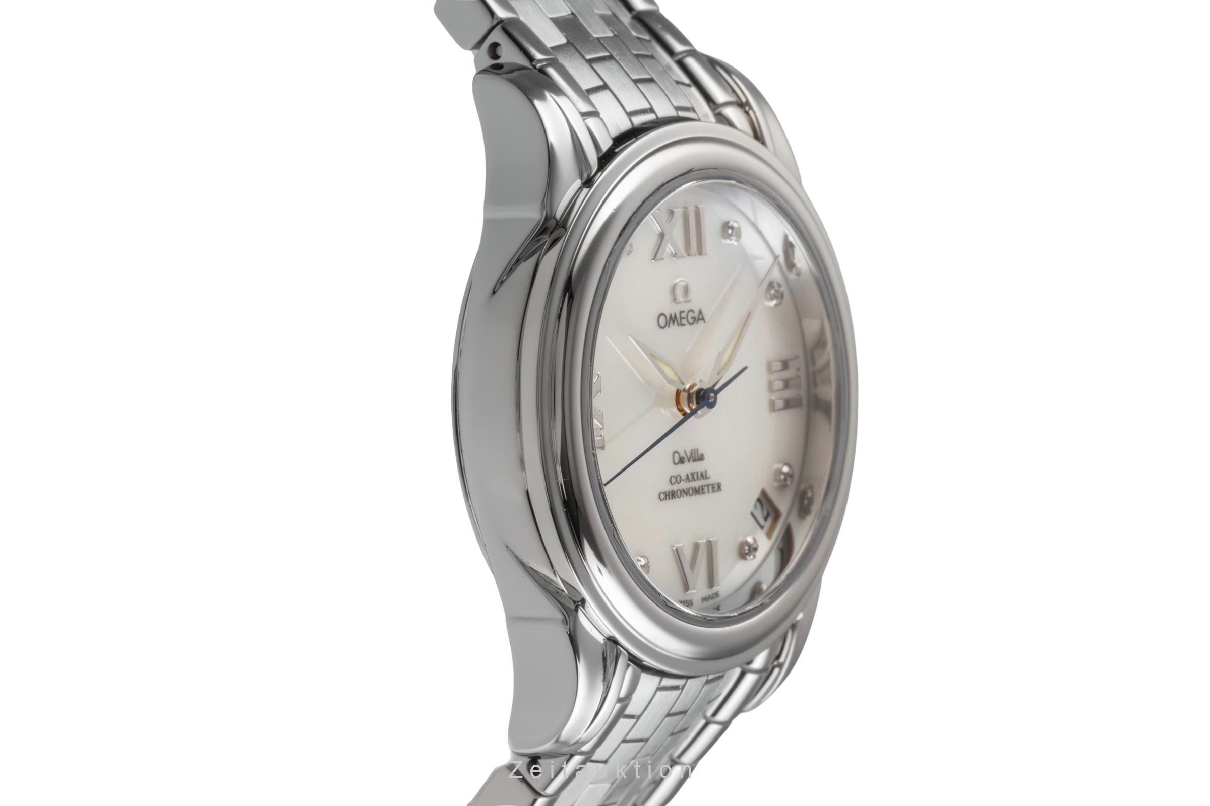 Omega De Ville Stahl Automatik MOP Dial Damenuhr Ref. 4581.75.00 Papiere 2006 [2503155]