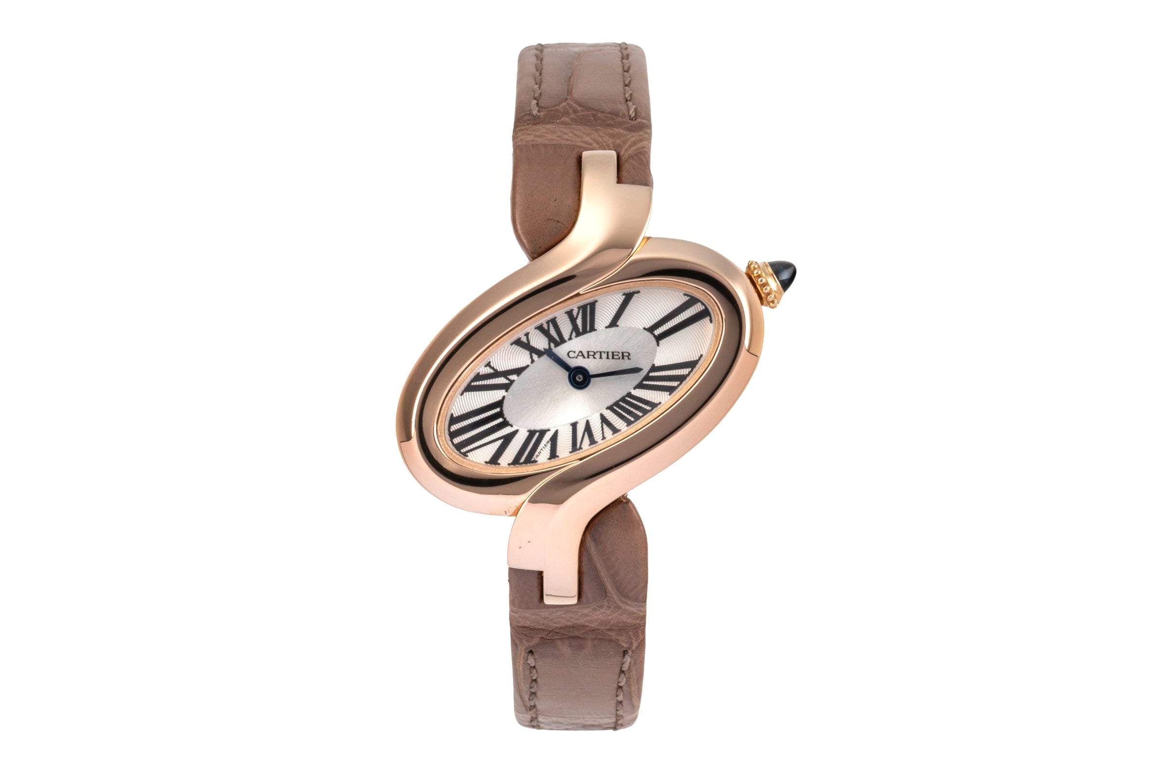 Cartier クォーツ時計 バーガンディ レザー Cartier Delices 18 ct red gold quartz Kal. 059 Ref. W8100009 | 2503168