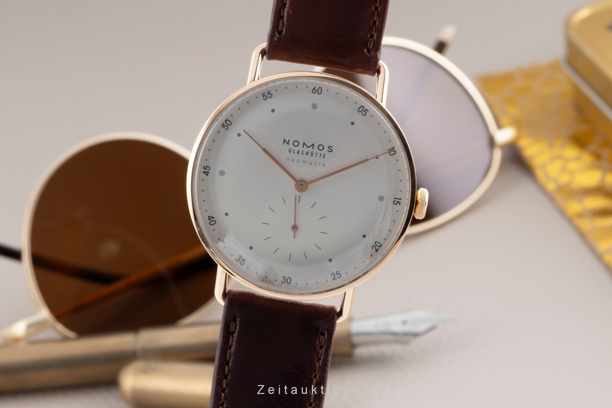 Nomos Neomatik 18 ct red gold automatic men's watch 1180 LP: 8400EUR  [2503172]