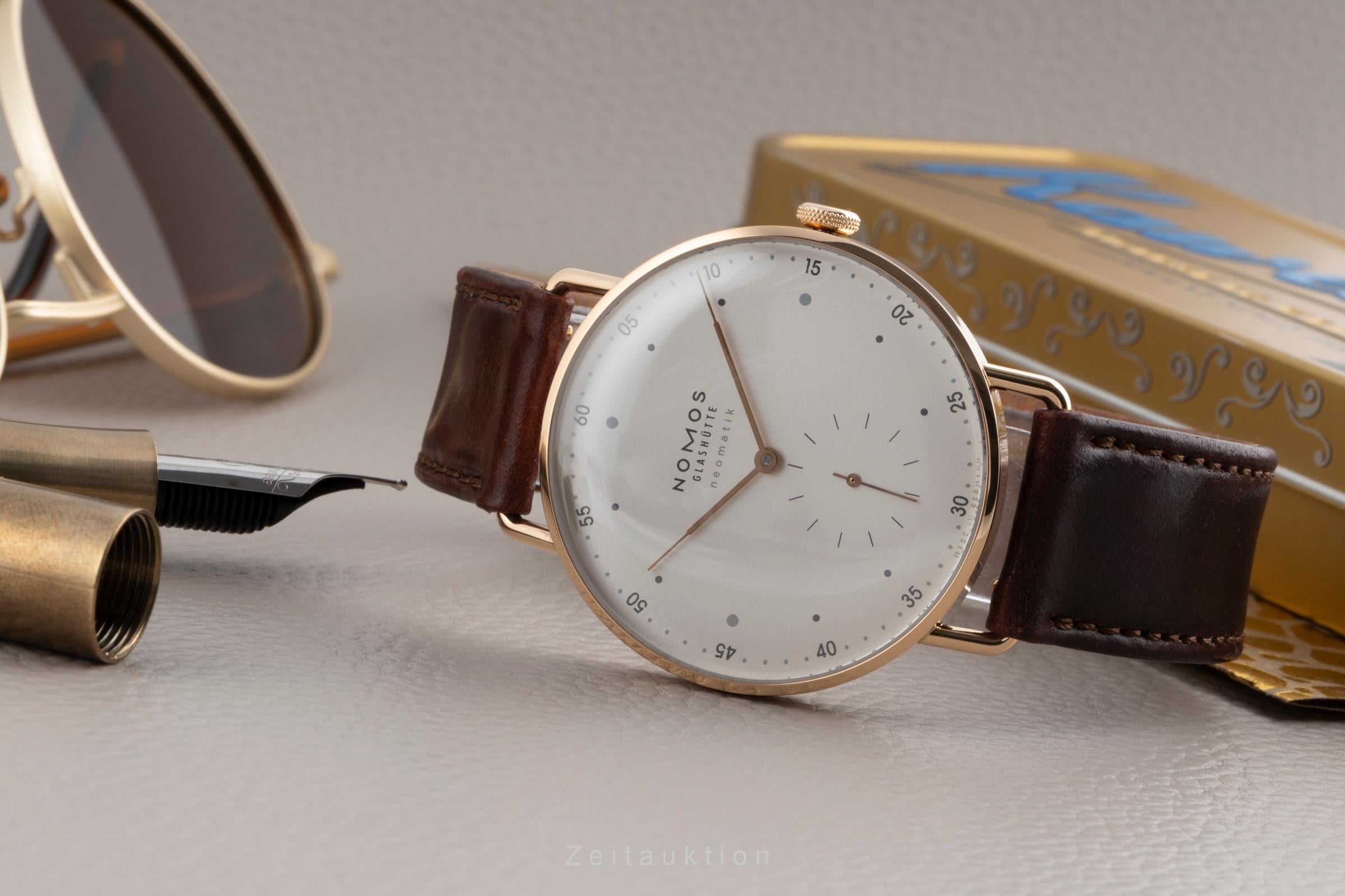 Nomos Neomatik 18 ct red gold automatic men's watch 1180 LP: 8400EUR  [2503172]