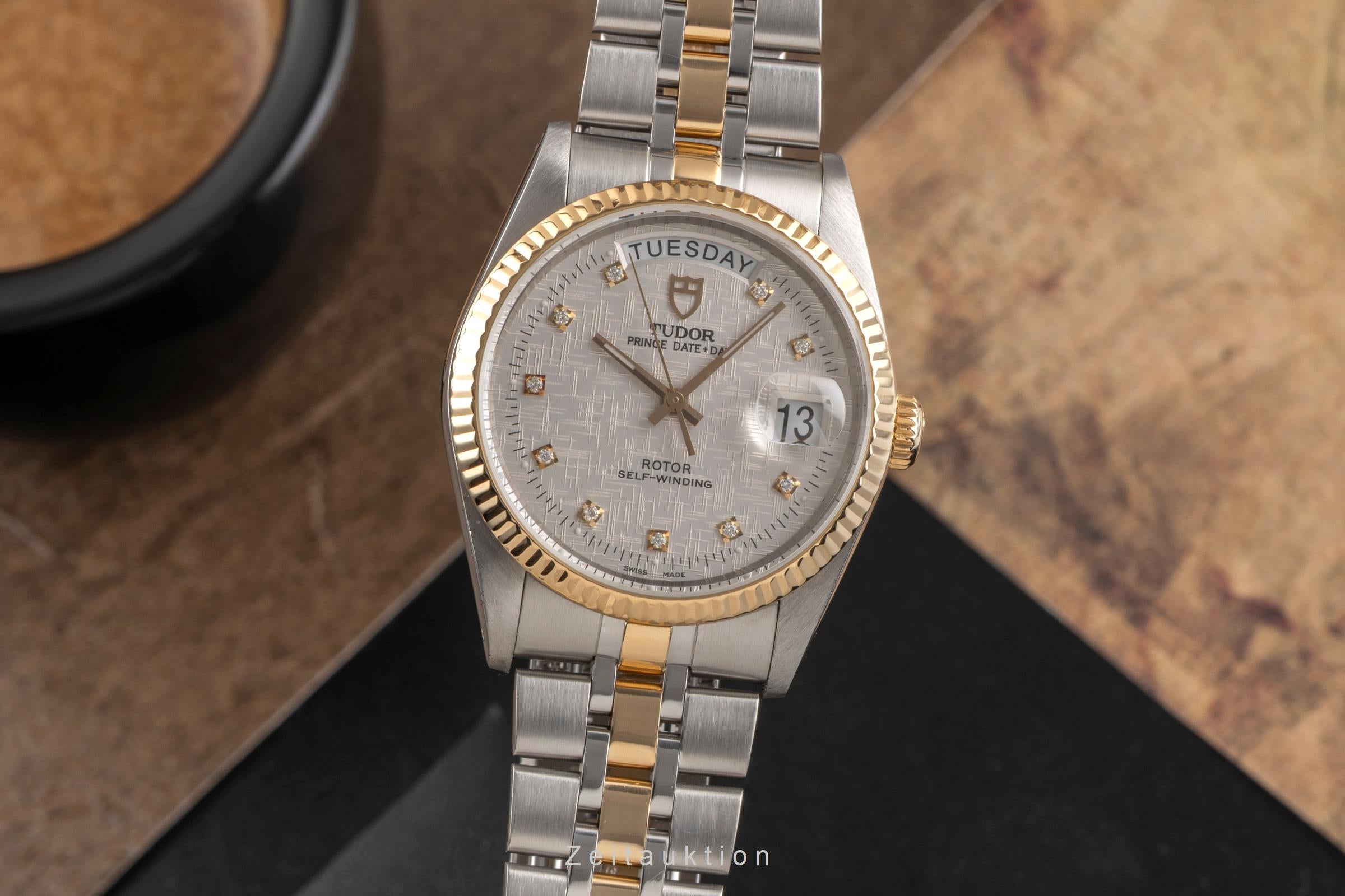 Tudor Date-Day steel / gold automatic men's watch 76213  [2503179]