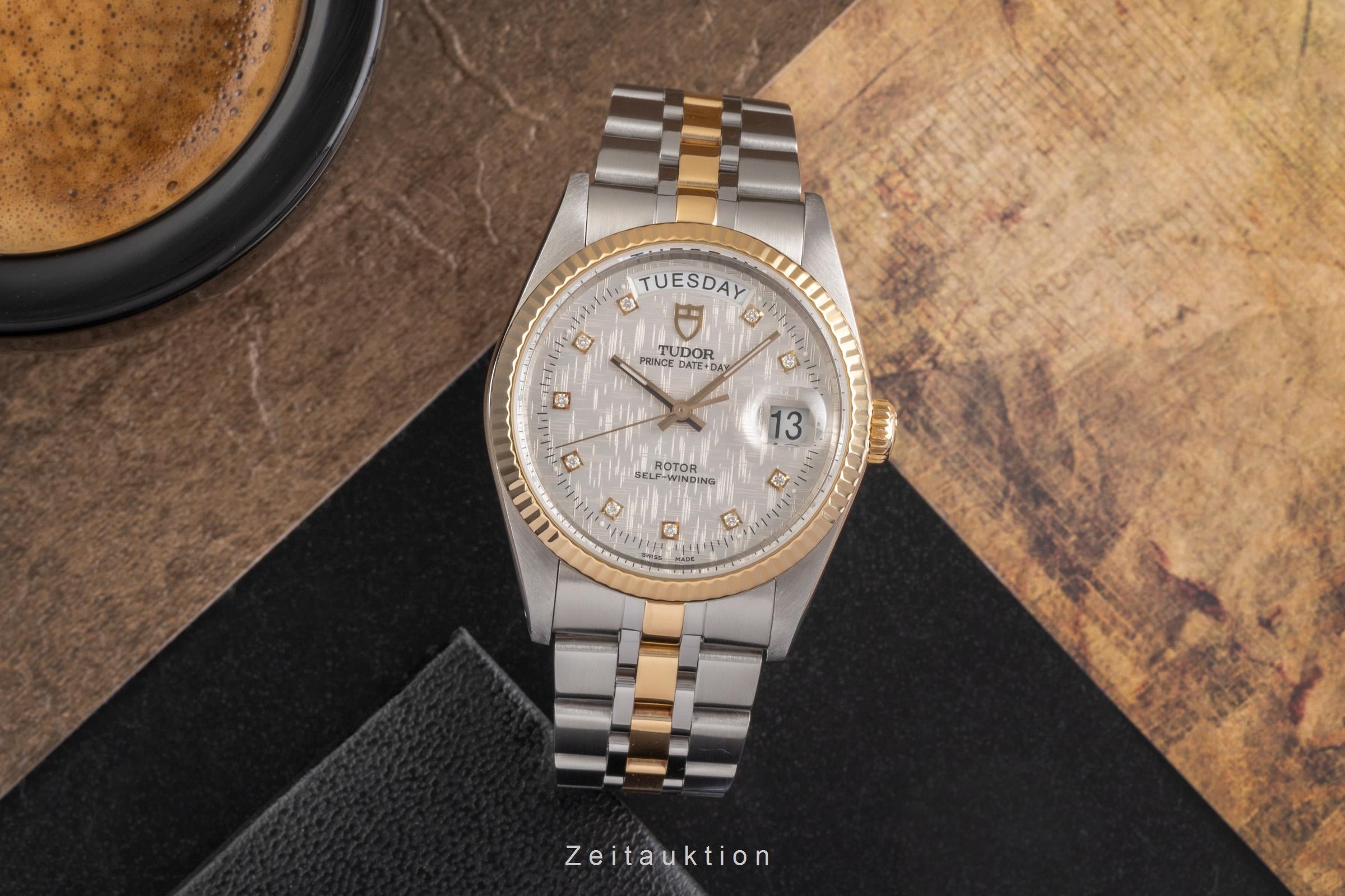 Tudor Date-Day steel / gold automatic men's watch 76213  [2503179]