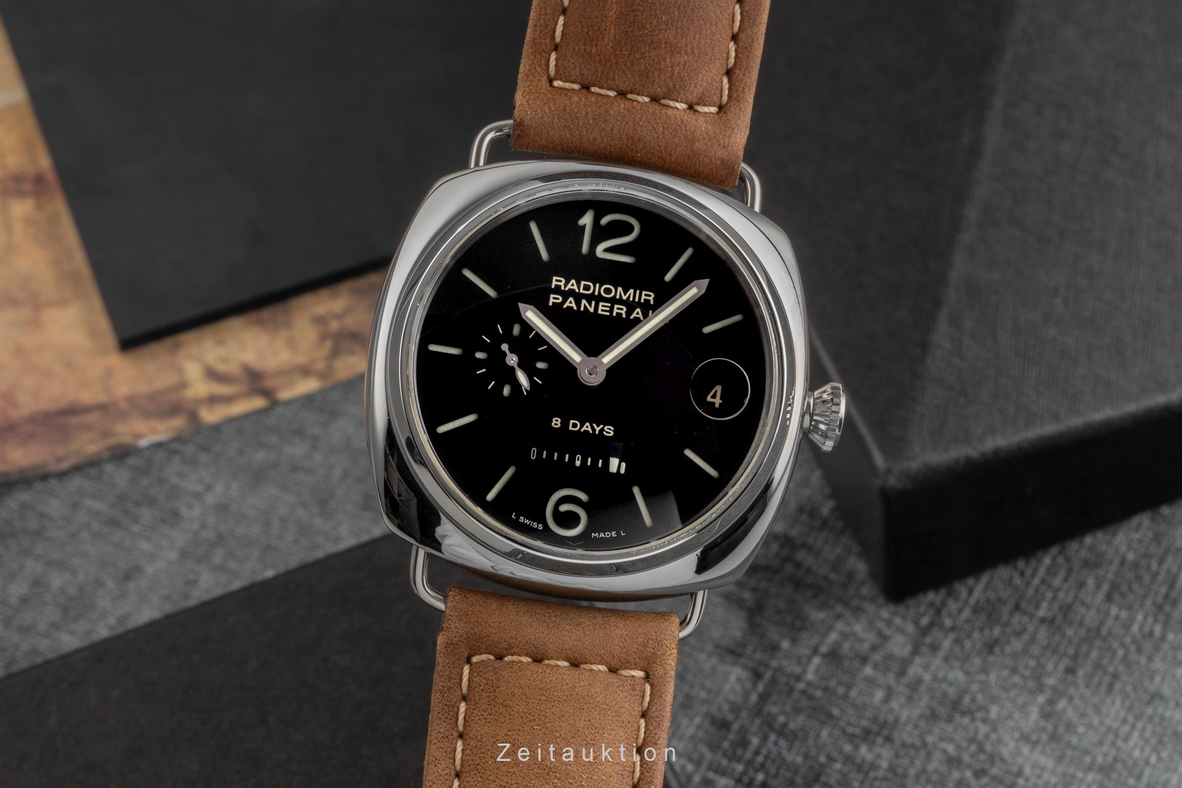 Panerai Radiomir 8 Days Handaufzug Edelstahl Herrenuhr Ref. PAM00268 B&P 2008 [2503192]