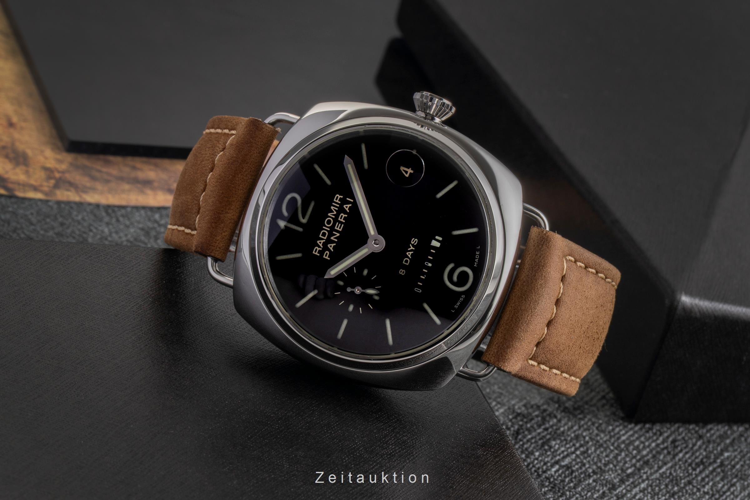 Panerai Radiomir 8 Days Handaufzug Edelstahl Herrenuhr Ref. PAM00268 B&P 2008 [2503192]