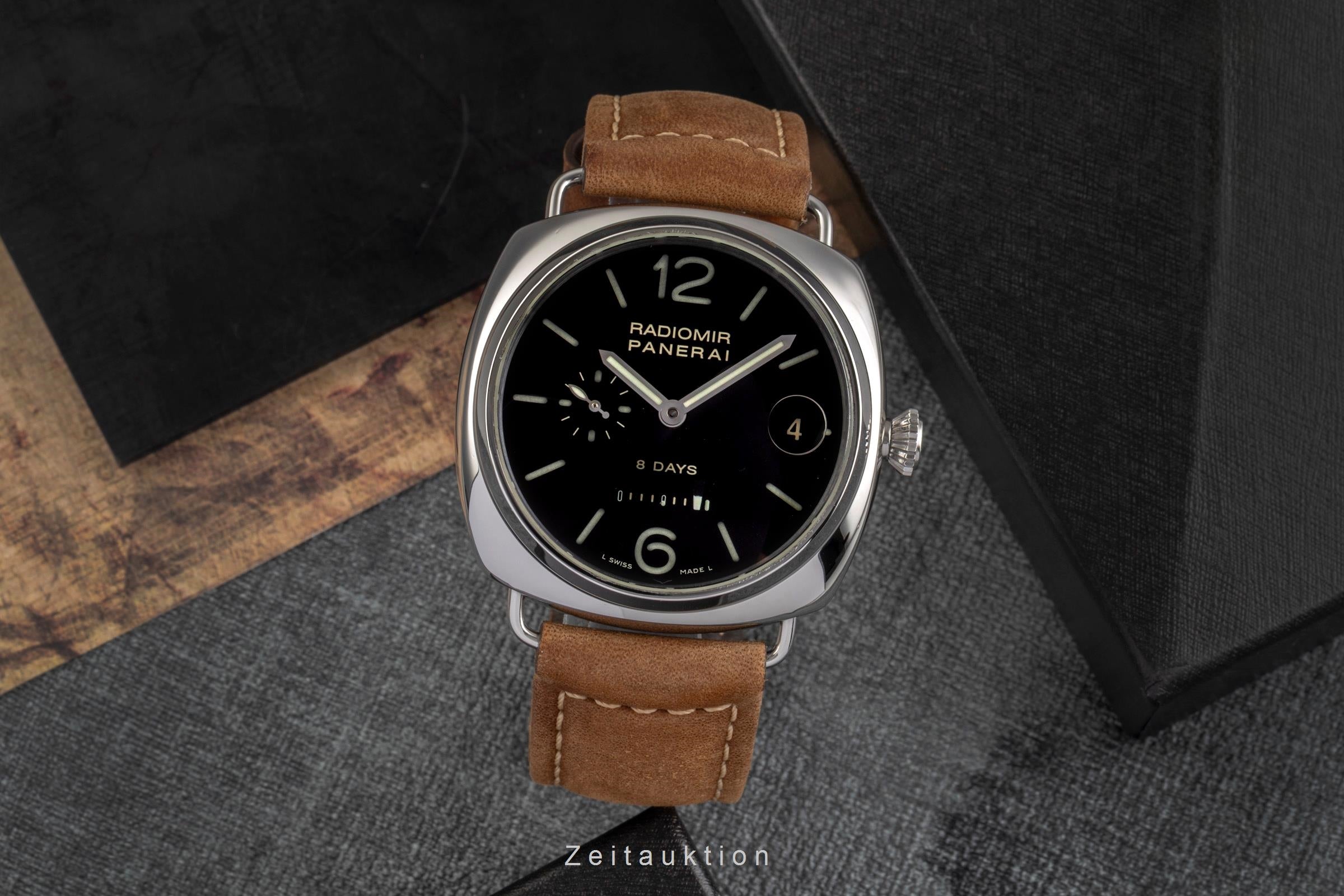 Panerai Radiomir 8 Days Handaufzug Edelstahl Herrenuhr Ref. PAM00268 B&P 2008 [2503192]