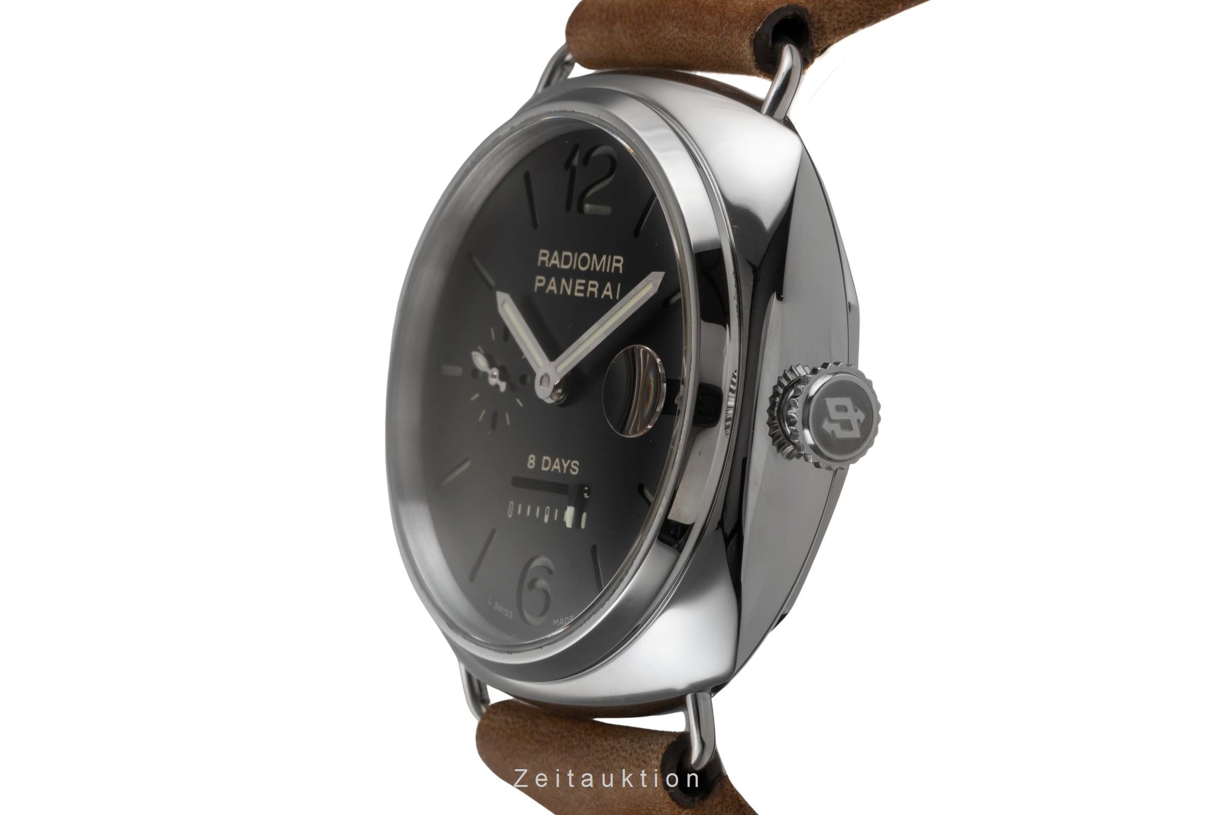 Panerai Radiomir 8 Days Handaufzug Edelstahl Herrenuhr Ref. PAM00268 B&P 2008 [2503192]