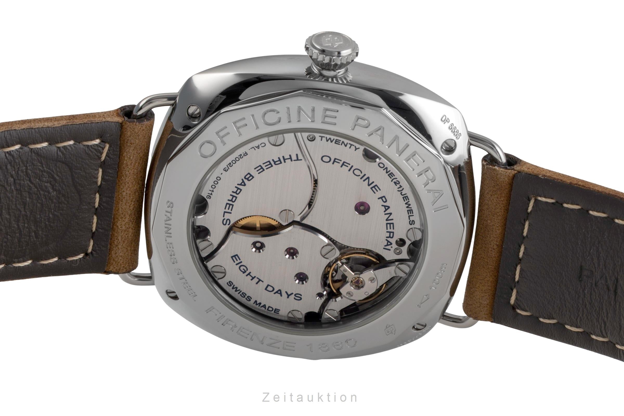 Panerai Radiomir 8 Days Handaufzug Edelstahl Herrenuhr Ref. PAM00268 B&P 2008 [2503192]