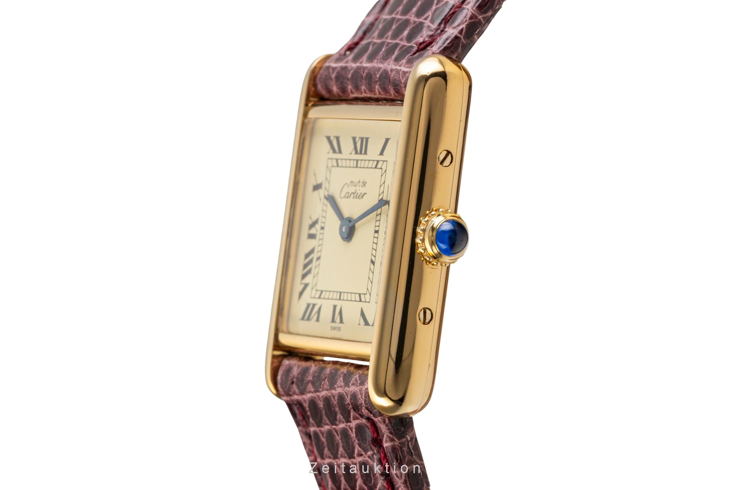 Cartier Tank plata banada en oro cuarzo reloj para damas  5057001  [2503193]