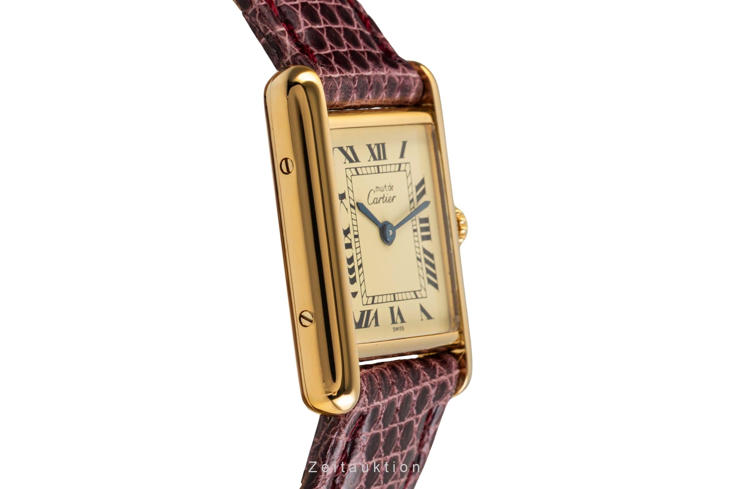 Cartier Tank plata banada en oro cuarzo reloj para damas  5057001  [2503193]
