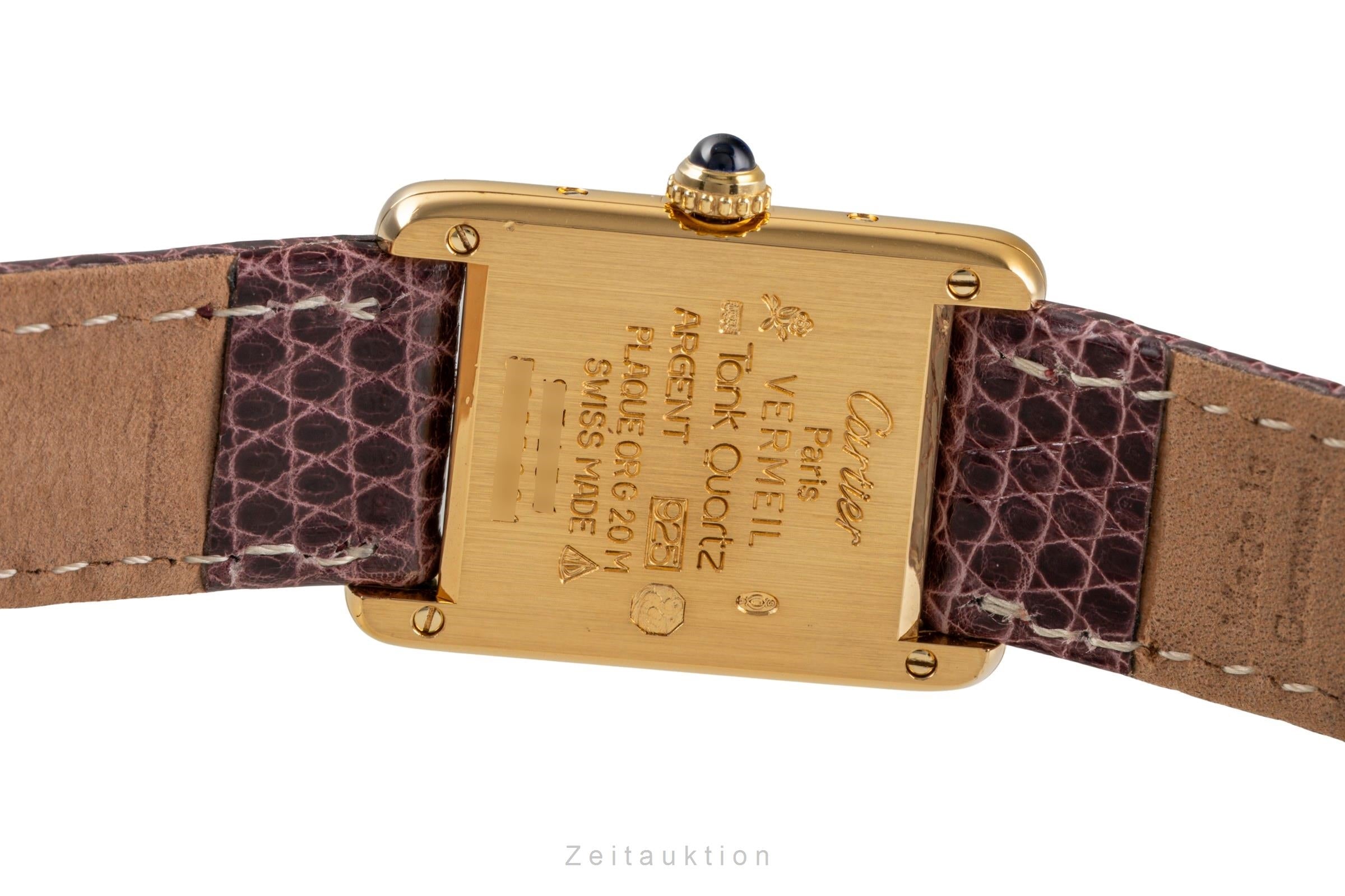 Cartier Tank plata banada en oro cuarzo reloj para damas  5057001  [2503193]