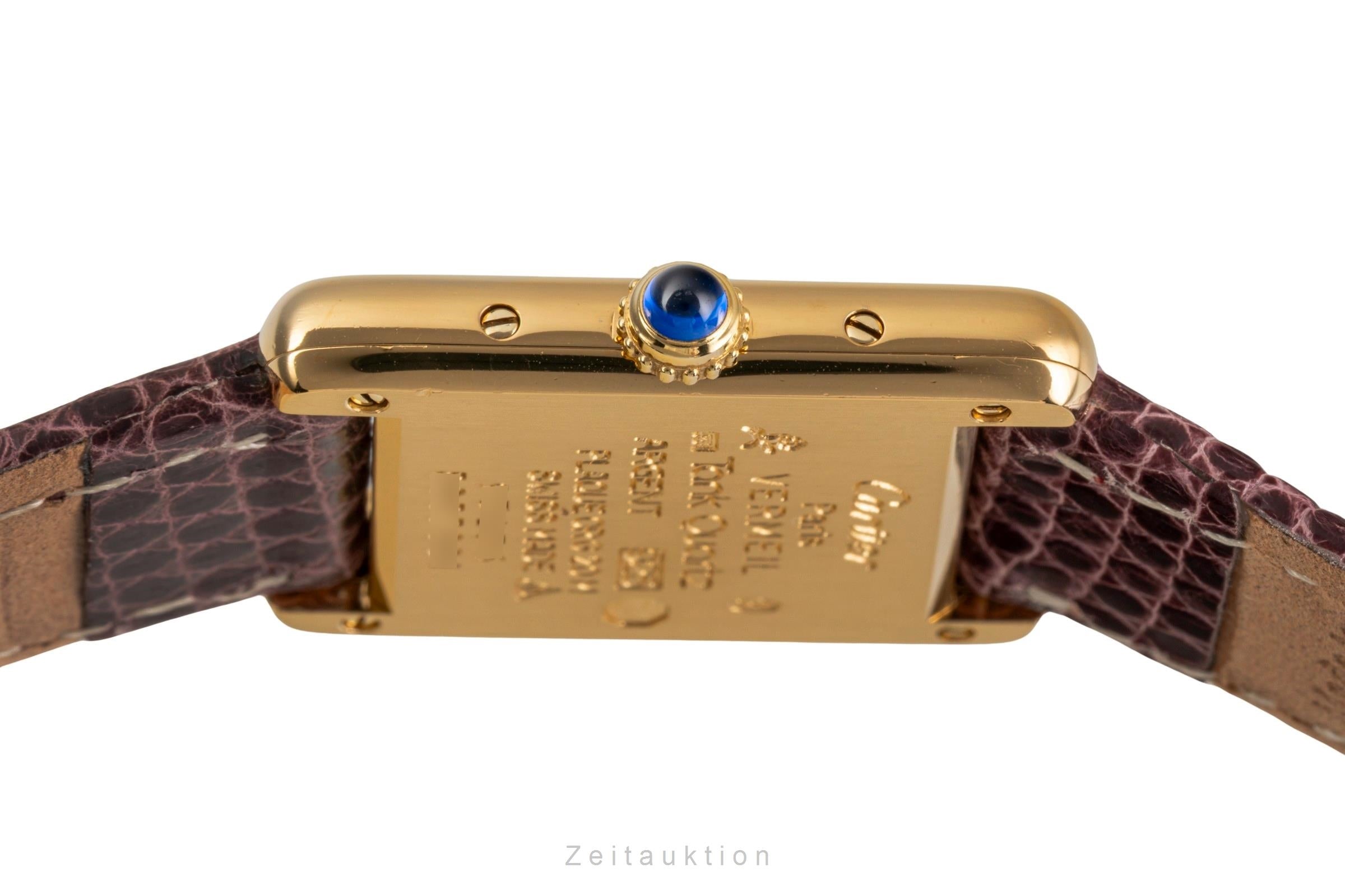 Cartier Tank plata banada en oro cuarzo reloj para damas  5057001  [2503193]