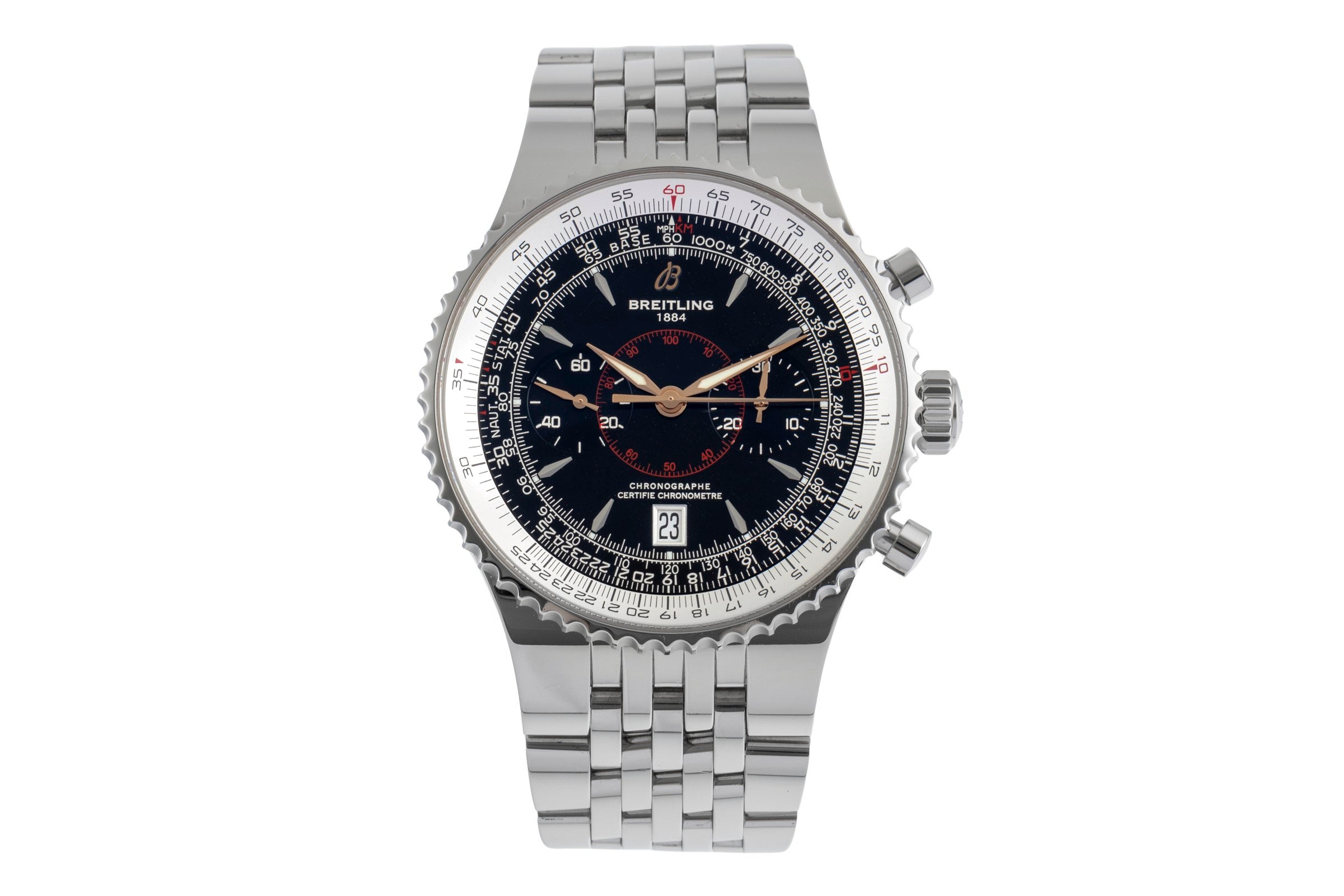 Breitling Montbrillant chronograph steel automatic Kal. B23 Ref
