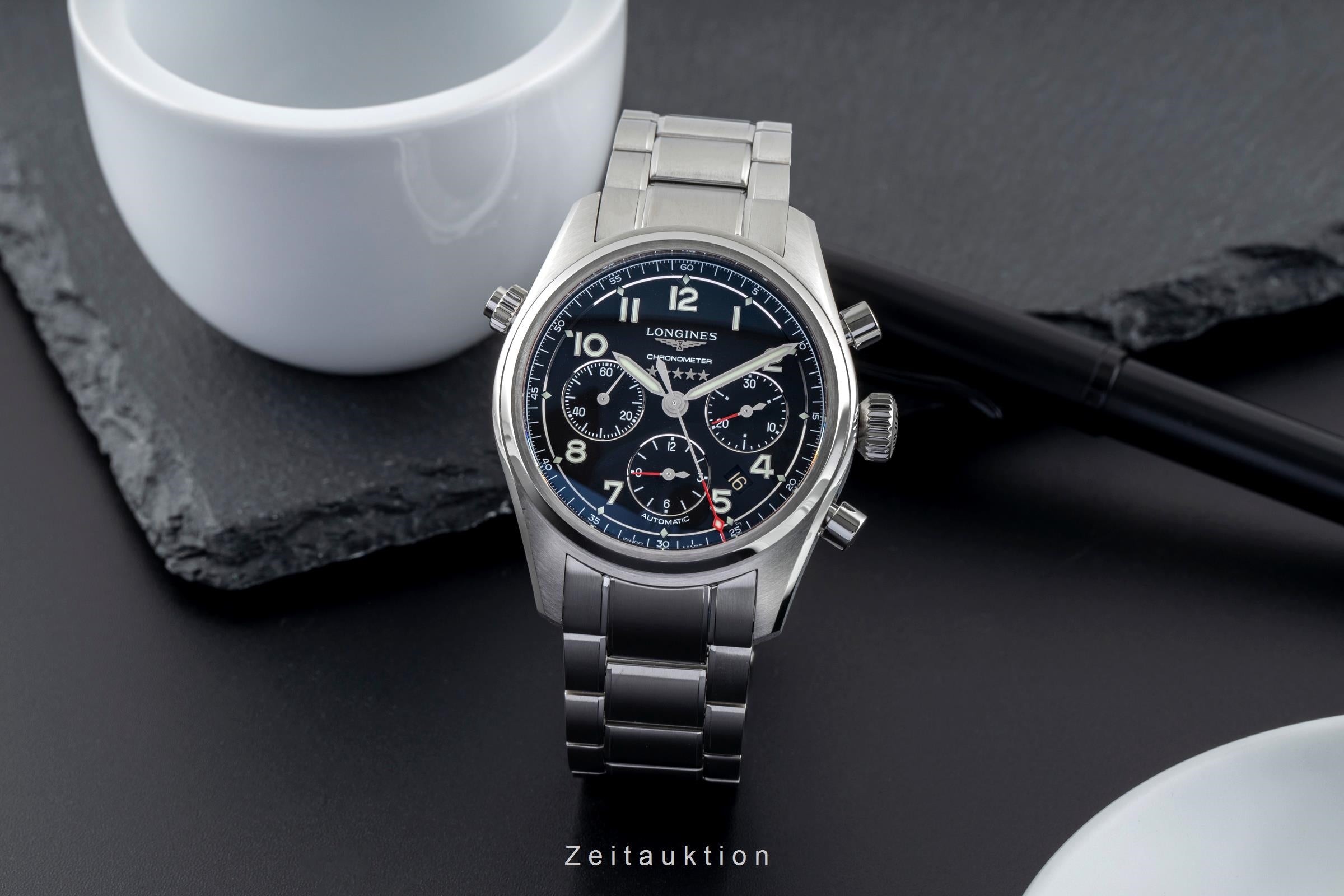 Longines Spirit chronographe acier automatique montre pour hommes L3.820.4.53.6  [2503207]