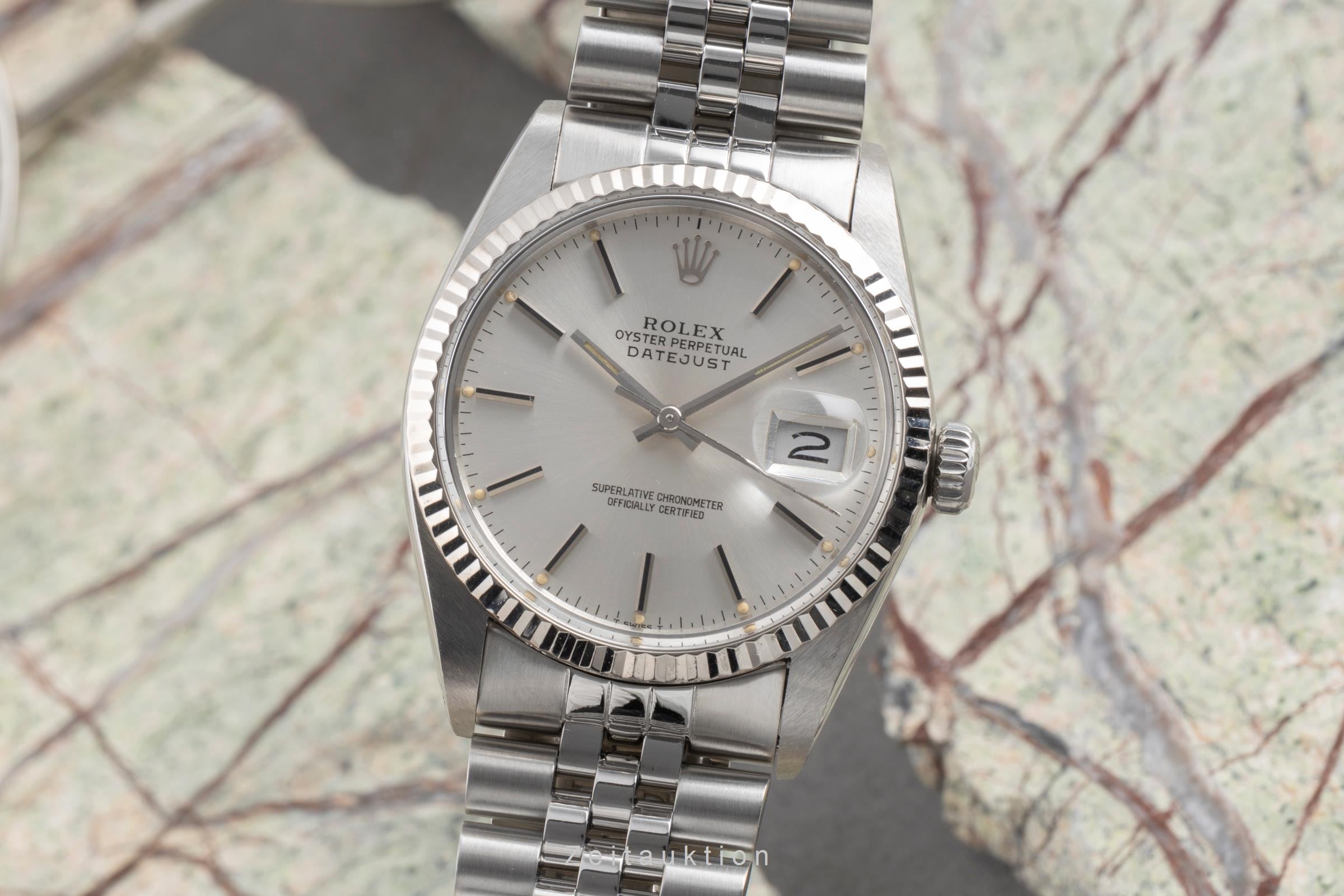 Rolex Datejust steel / white gold automatic men's watch 16014  [2503209]