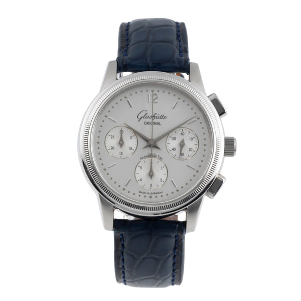Glashütte Senator cronografo acciaio automatismo orologio da uomo 39-31-03-03-04  [2503221]