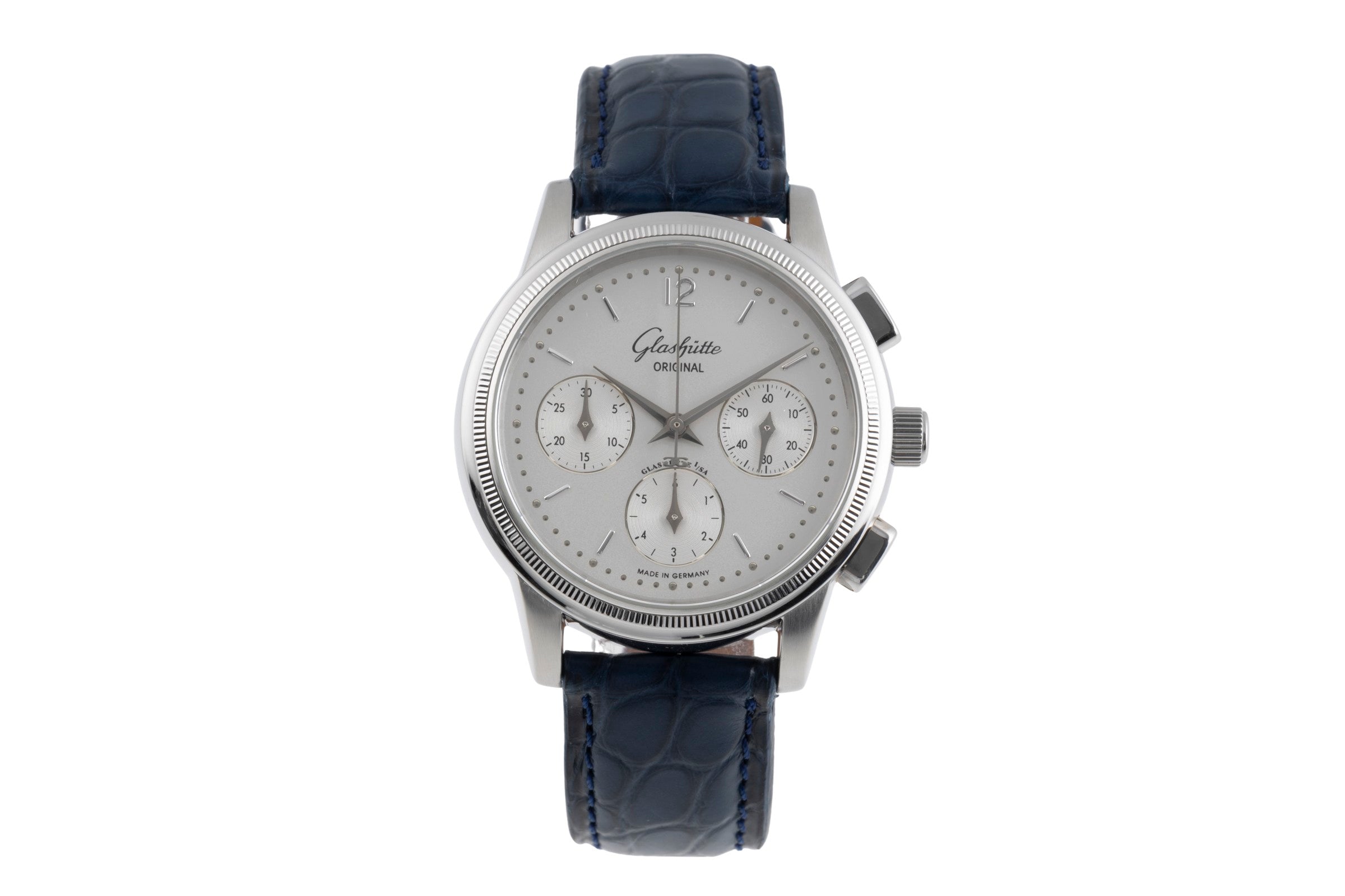 Glashütte Senator chronographe acier automatique montre pour hommes 39-31-03-03-04  [2503221]