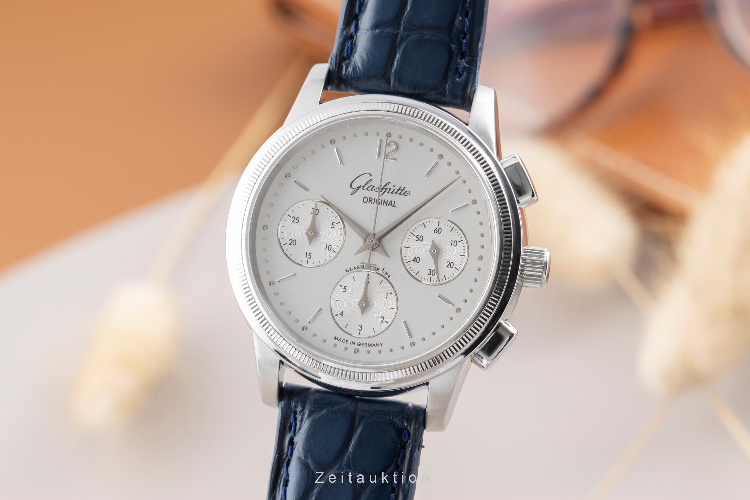 Glashütte Senator chronographe acier automatique montre pour hommes 39-31-03-03-04  [2503221]