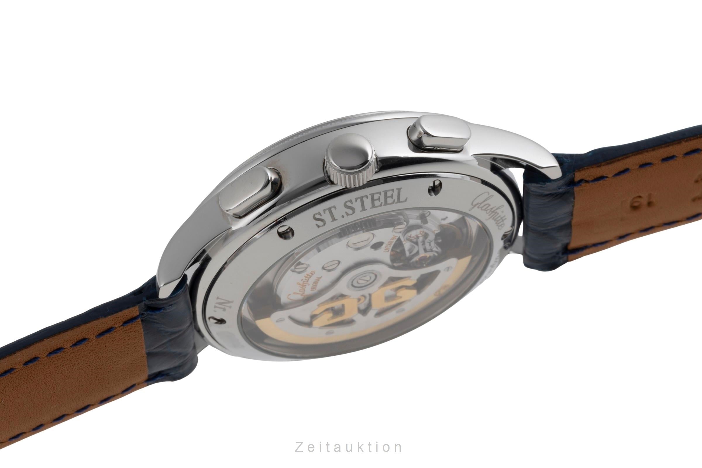 Glashütte Senator cronografo acciaio automatismo orologio da uomo 39-31-03-03-04  [2503221]