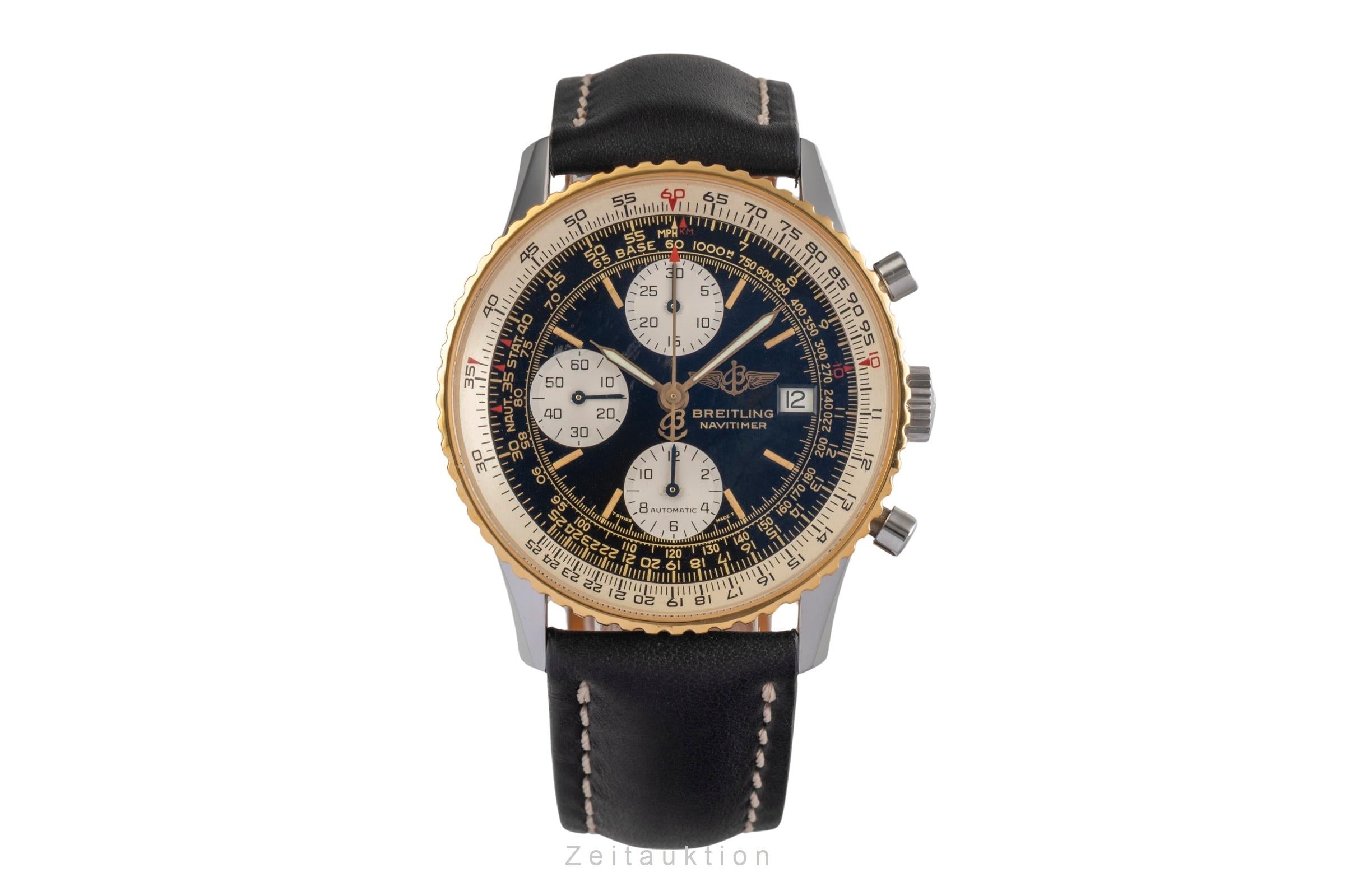 Breitling Old Navitimer Chronograph Stahl / Gold Automatik Ref 81610 Papers 1993 [2503228]