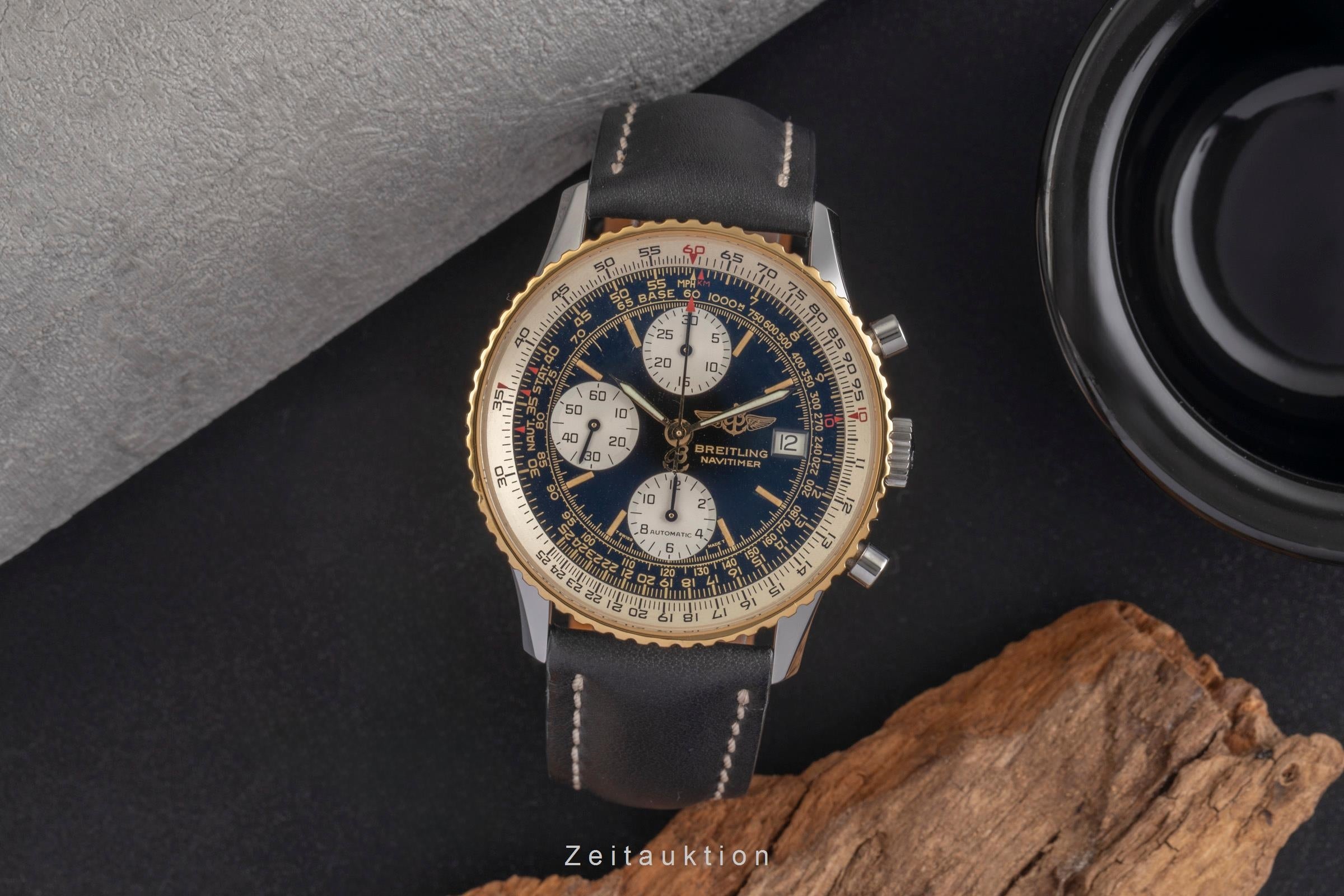 Breitling Old Navitimer Chronograph Stahl / Gold Automatik Ref 81610 Papers 1993 [2503228]