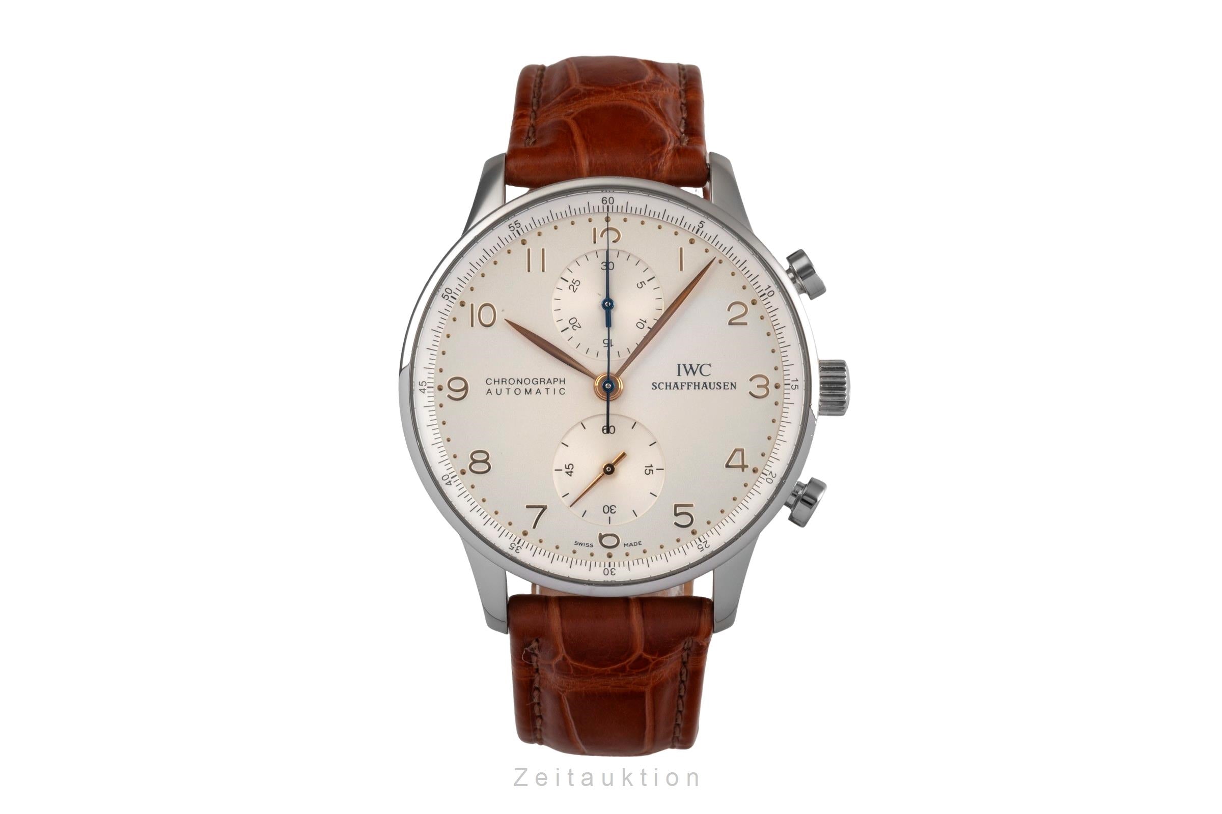 IWC Portugieser chronograph steel automatic men's watch IW371401 LP: 9100EUR  [2503236]