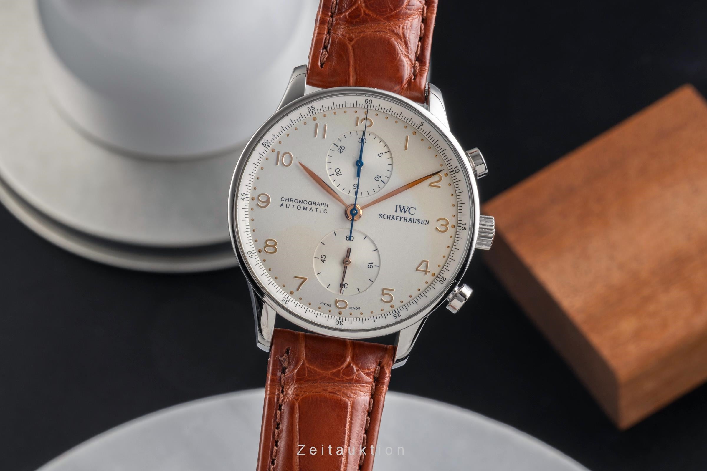 IWC Portugieser chronograph steel automatic men's watch IW371401 LP: 9100EUR  [2503236]