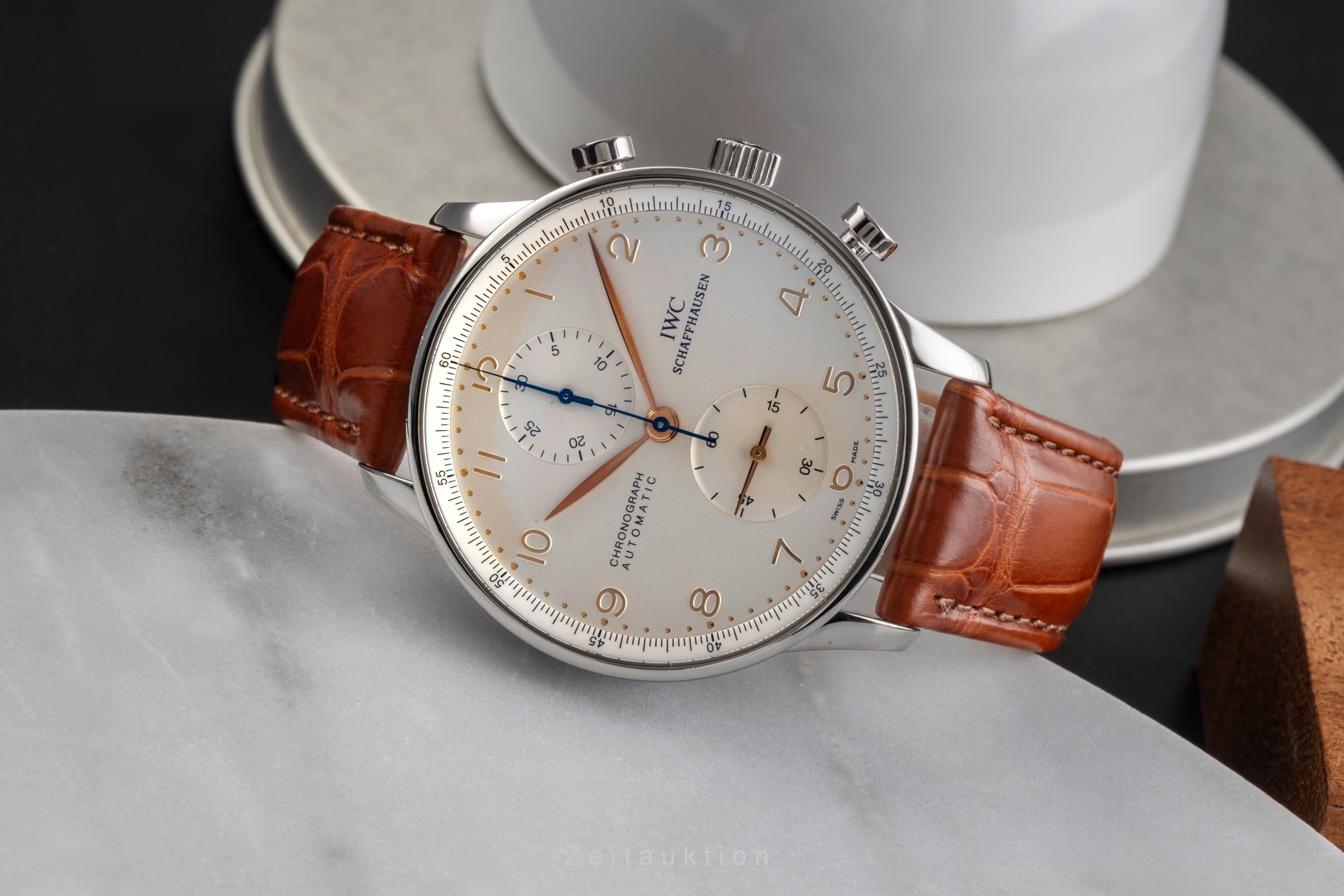 IWC Portugieser chronograph steel automatic men's watch IW371401 LP: 9100EUR  [2503236]