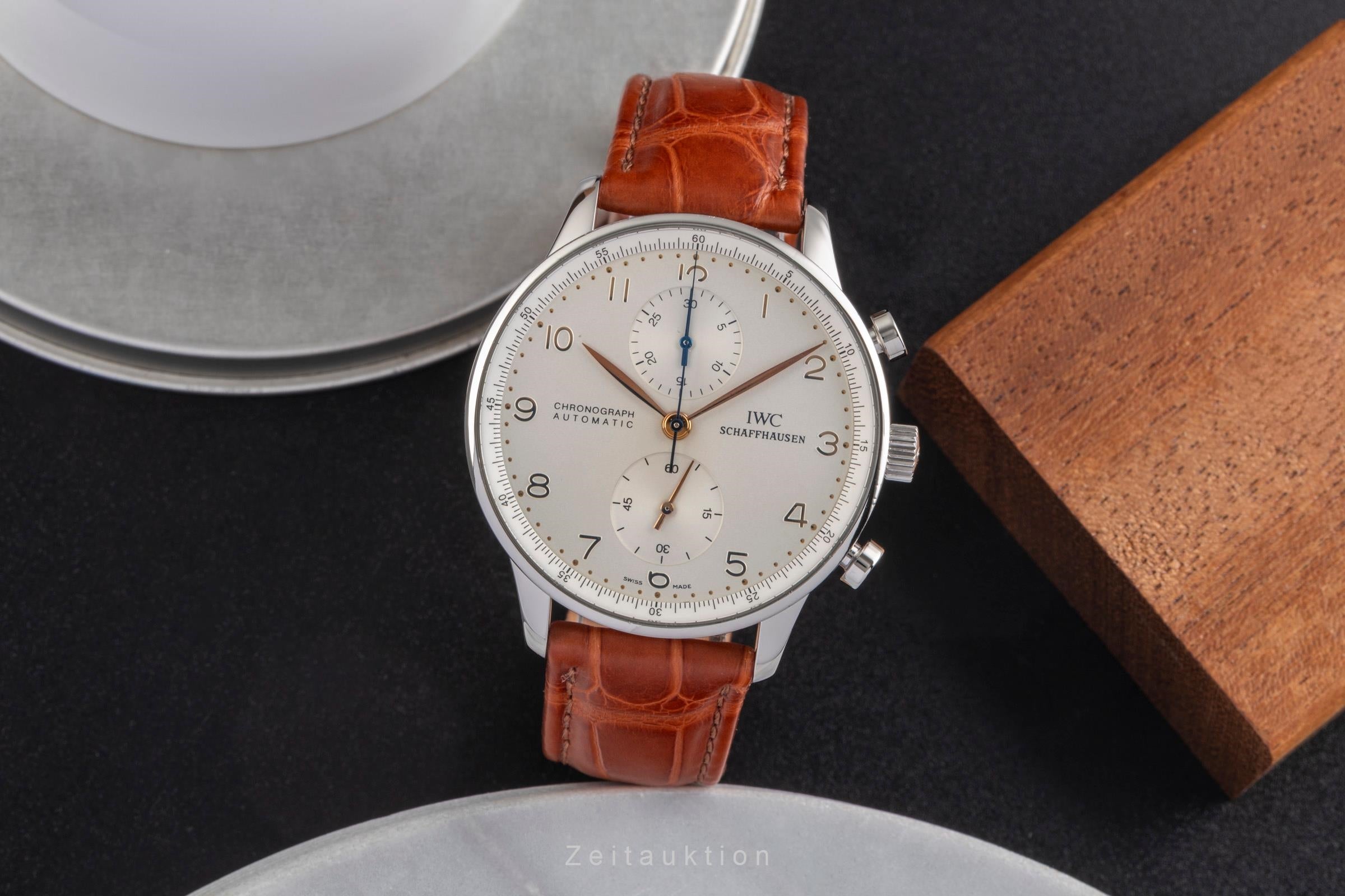 IWC Portugieser chronograph steel automatic men's watch IW371401 LP: 9100EUR  [2503236]