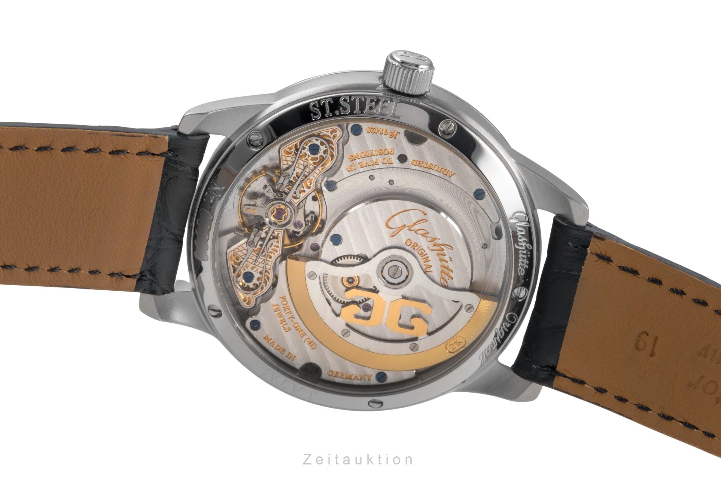 Glashütte PanoMaticDate acier automatique montre pour hommes 90-01-02-02-04  [2503269]