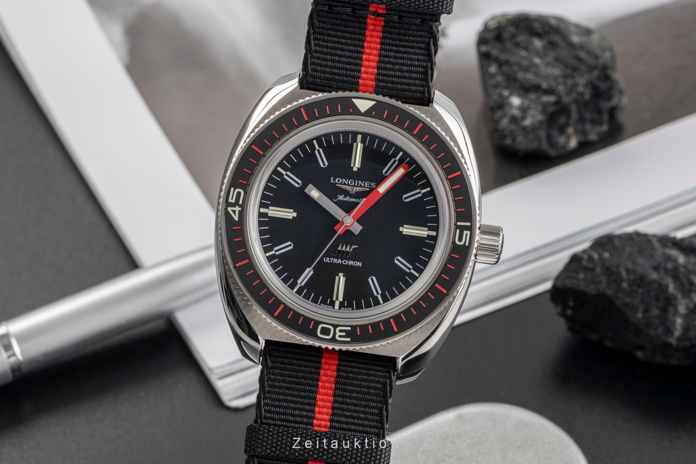 Longines Ultra Chron acier automatique montre pour hommes L2.836.4.52.9 LP: 4000EUR  [2503271]