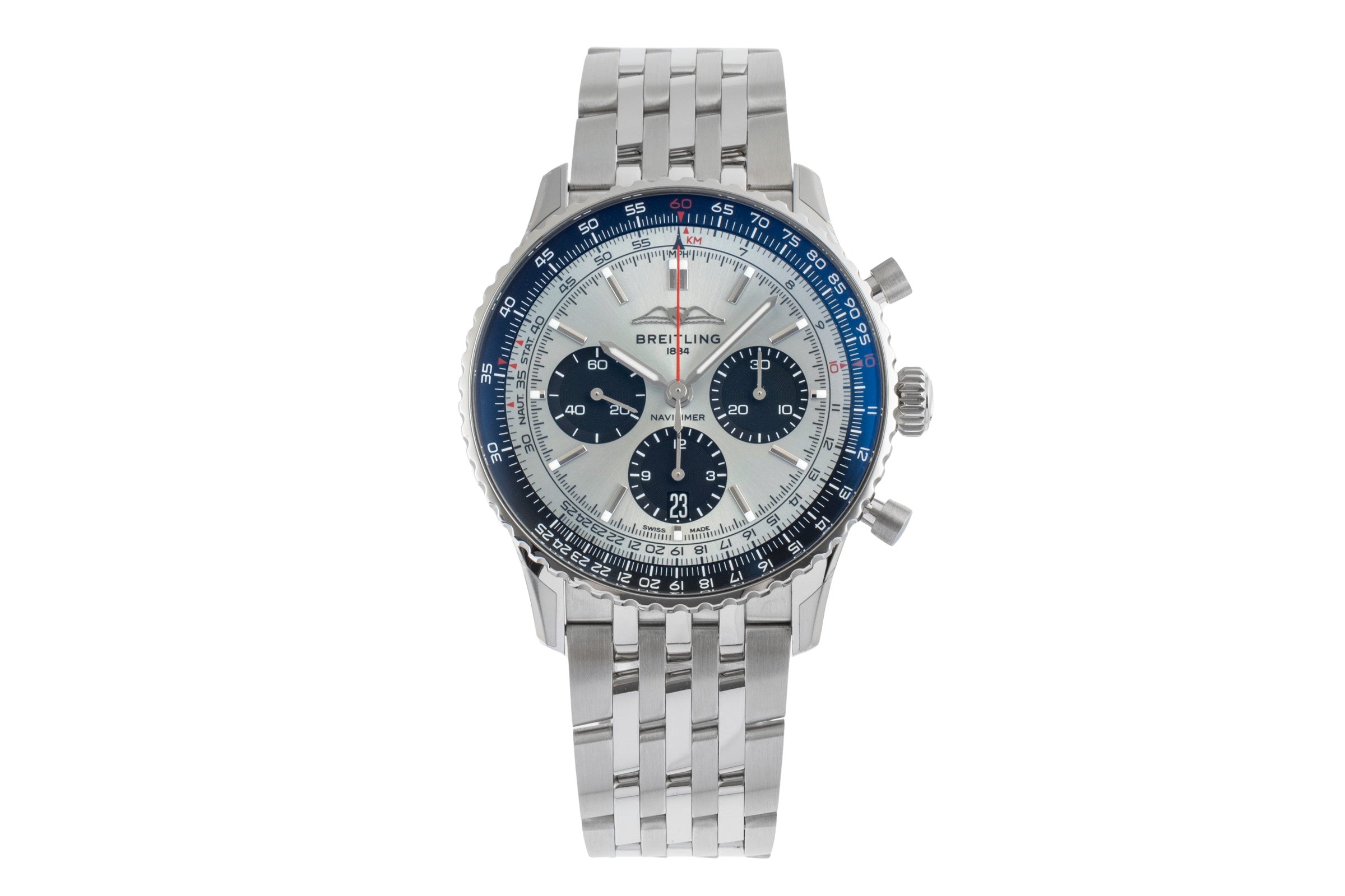Breitling Navitimer 01 cronógrafo acero automático reloj para caballeros AB0138241G1A1 LP: 9650EUR  [2503292]
