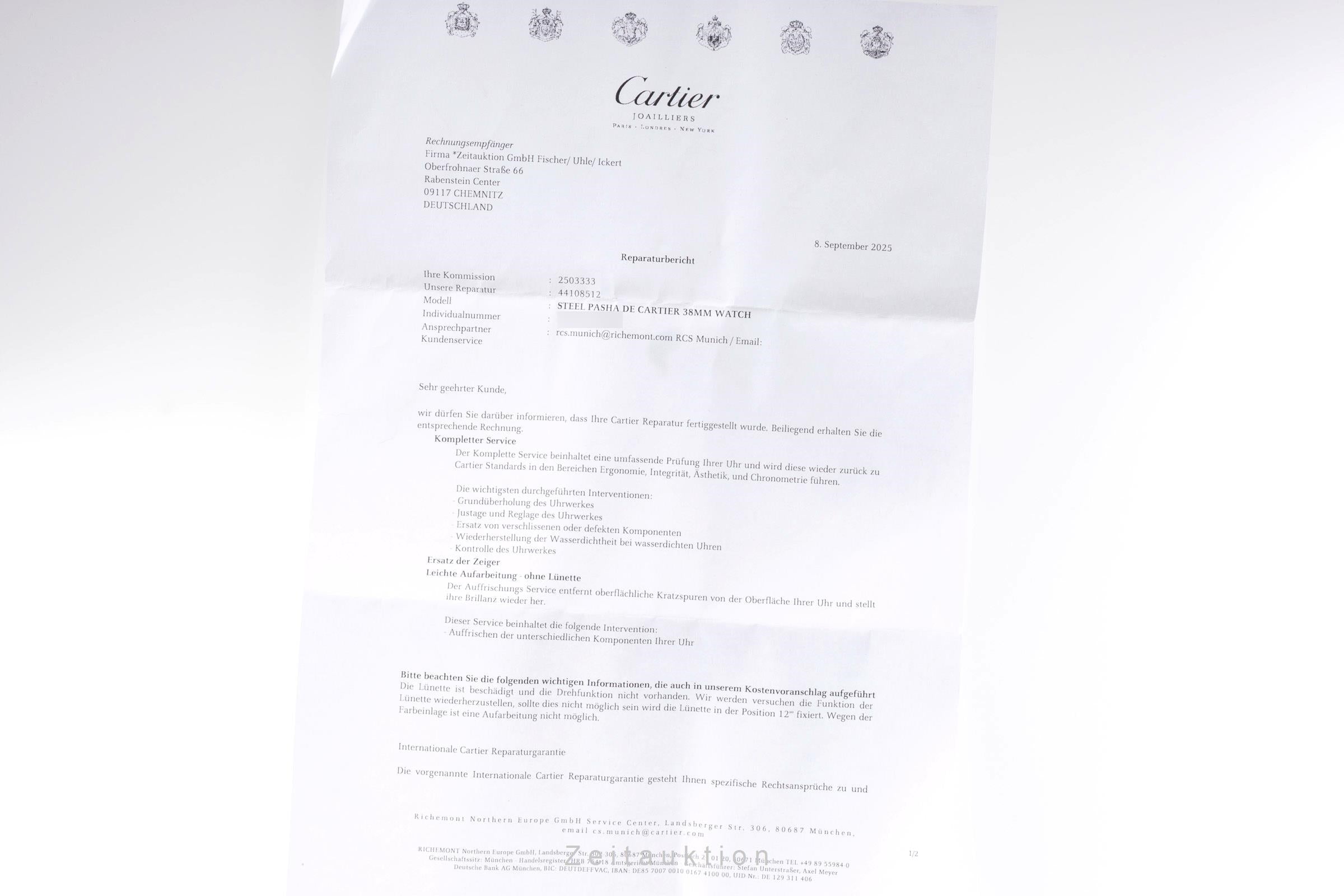 Cartier Pasha acier automatique montre pour hommes W3103755  [2503333]